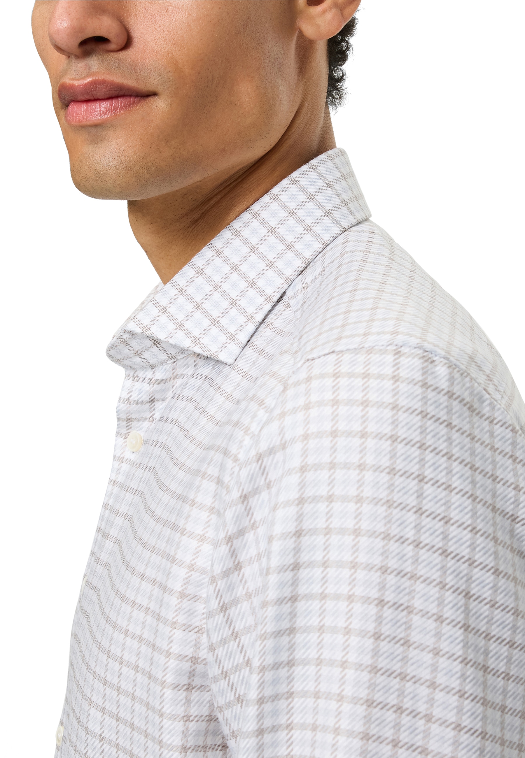 OLYMP Chemise à manches longues »Level Five« Businesshemd, body fit, Royal Kentkragen, Karomuster