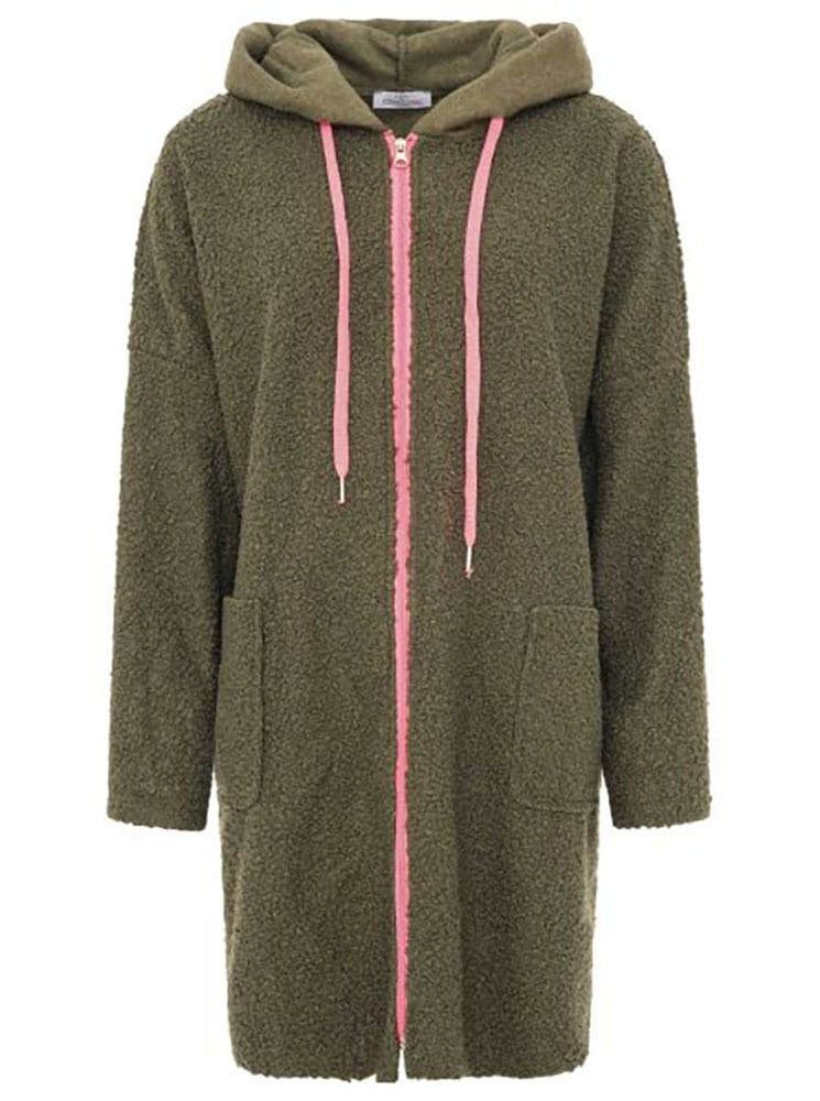 Zwillingsherz Manteau court »"Neon"« aus Teddystoff mit Kapuze, Reissverschluss und Taschen