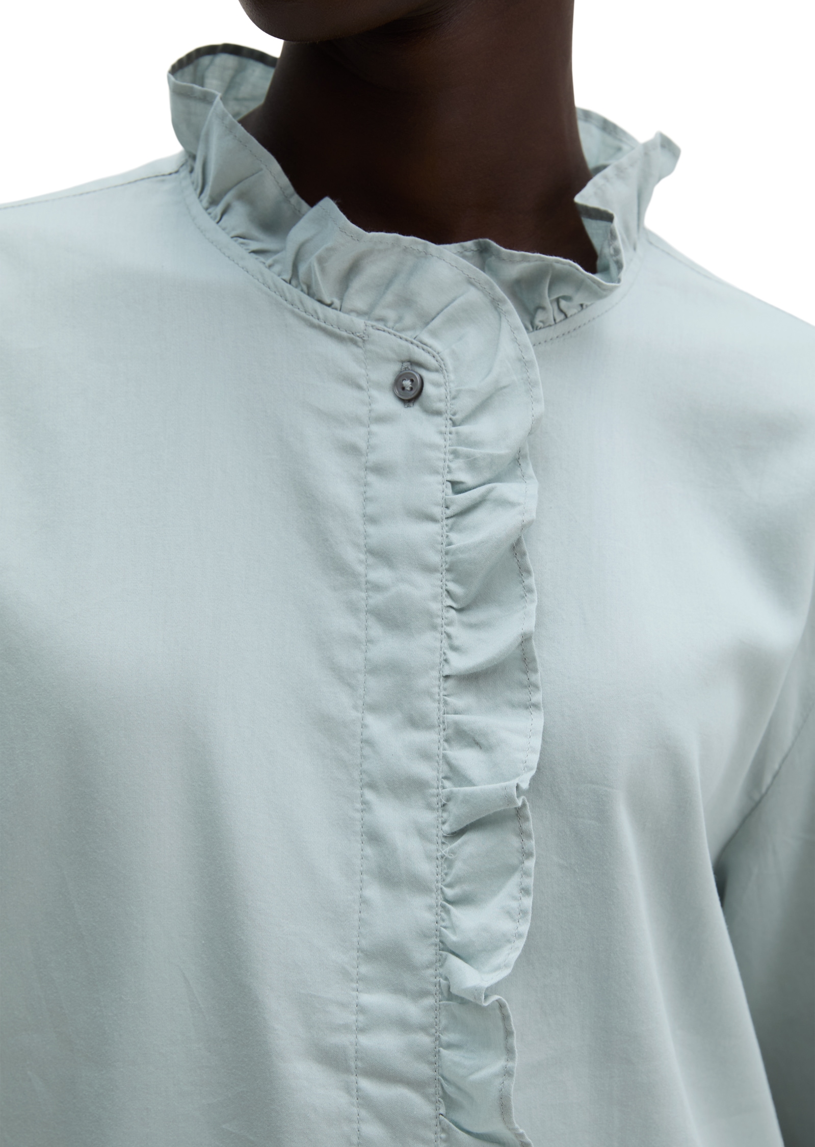 Marc O'Polo Rüschenbluse relaxed aus weichem Baumwollsatin