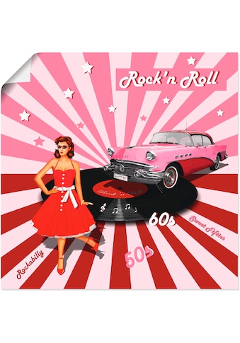 Wandbild »Rock'n Roll die 50er Jahre«, Auto, (1 St.)