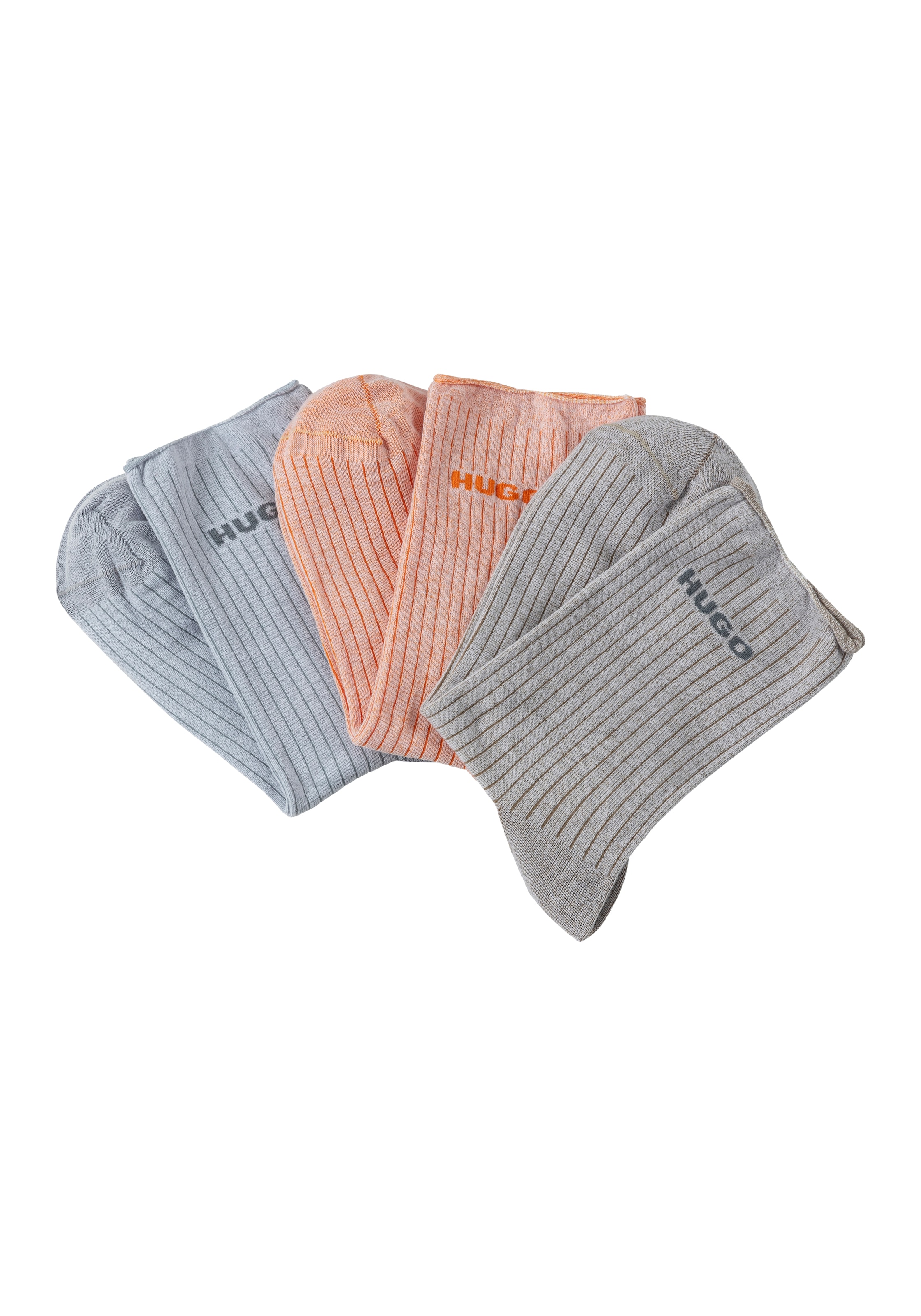 Image of HUGO Underwear Socken "3P QS WASHED CC W" Packung, 3er Pack, 3 Stk. tlg. mit Markenschriftzug