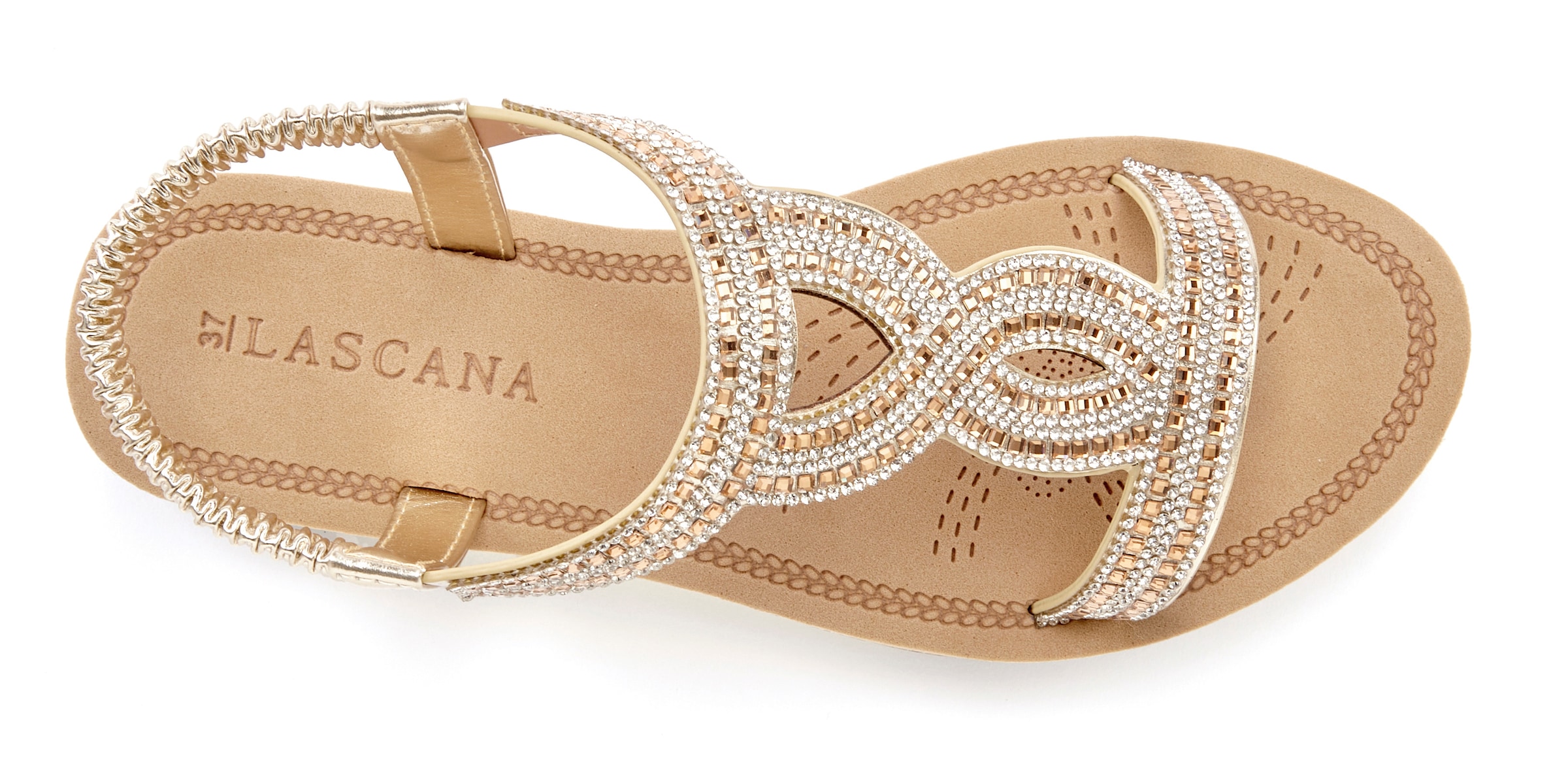Vivance Sandale »Sandalette, Sommerschuh, offener Schuh«  mit elastischen Riemchen und Glitzersteinchen VEGAN