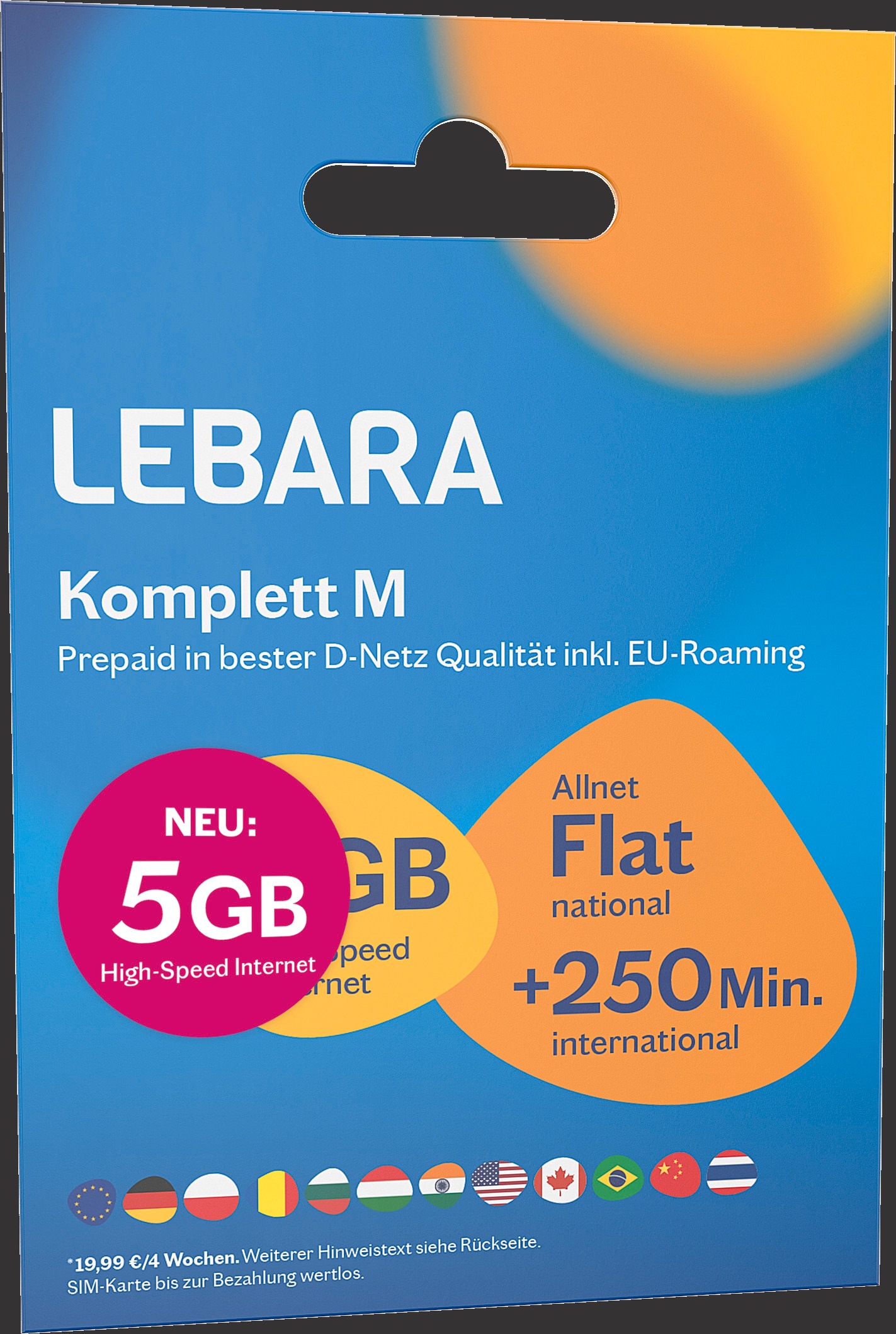 Image of Lebara Prepaidkarte »Komplett M SIM-Paket (Prepaid Mobilfunk)« bei Ackermann Versand Schweiz