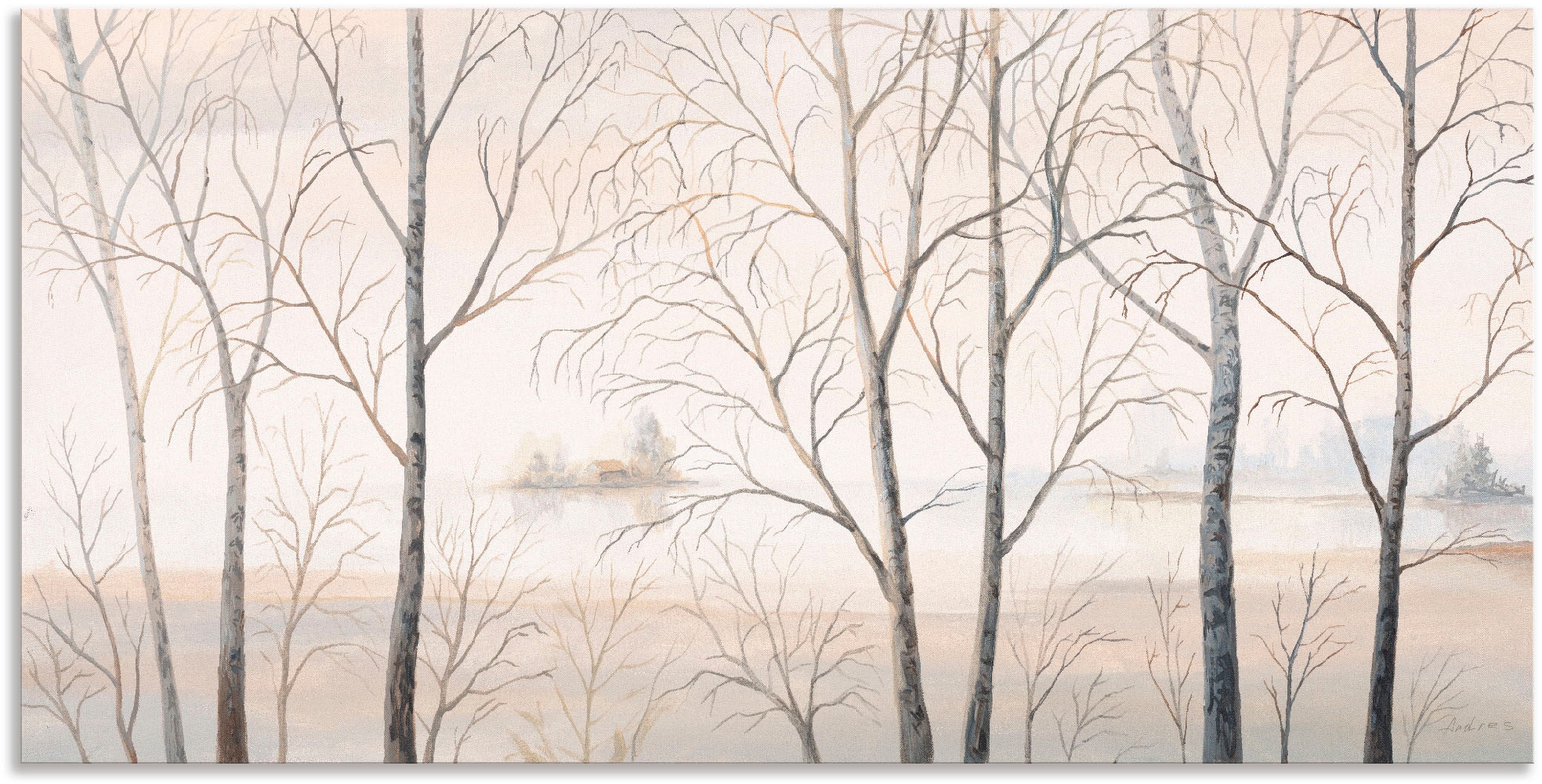 Image of Artland Wandbild "Seeufer am Wald I" Gewässer 1 Stk. tlg. als Alubild, Leinwandbild in verschied. Grössen