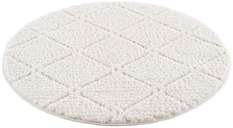 Image of Carpet City Hochflor-Teppich »Focus«, rund, 20 mm Höhe, besonders weich, Uni Farben, Rauten-Optik, 3D-Effekt, Wohnzimmer & Schlafzimmer bei Ackermann Versand Schweiz