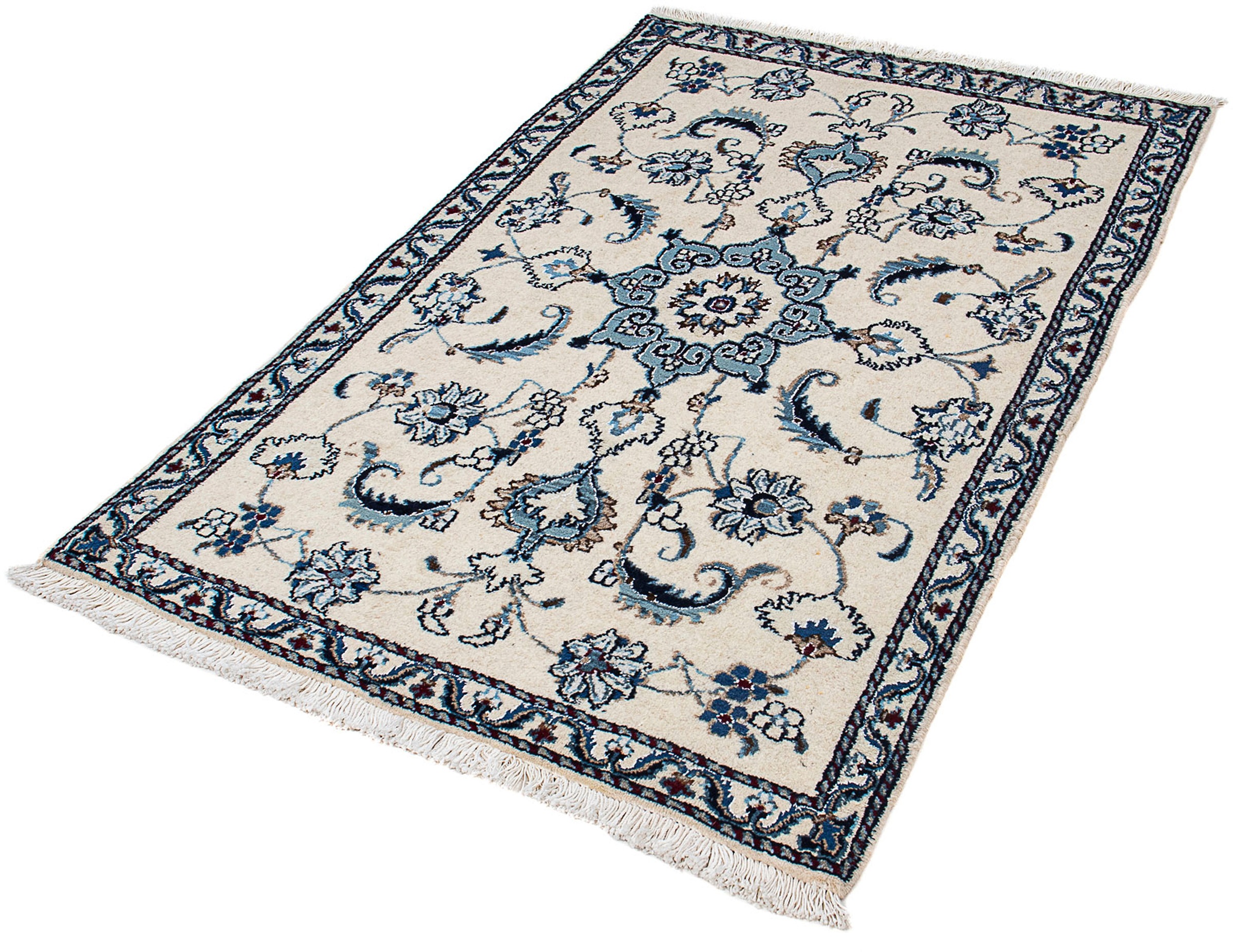 Image of morgenland Orientteppich »Perser - Nain - 142 x 89 cm - beige«, rechteckig, 10 mm Höhe, Wohnzimmer, Handgeknüpft, Einzelstück mit Zertifikat bei Ackermann Versand Schweiz