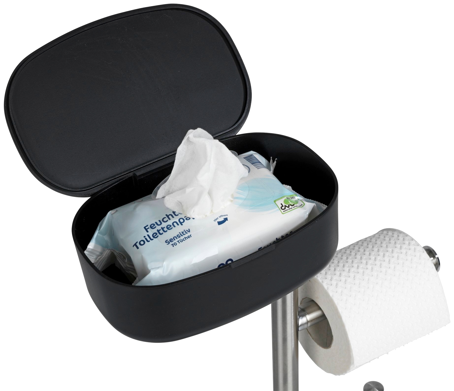 WC-Garnitur 1 St., Entdecke und »Rivazza«, Edelstahl-Kunststoff, Box aus auf WENKO Toilettenpapierhalter integrierter