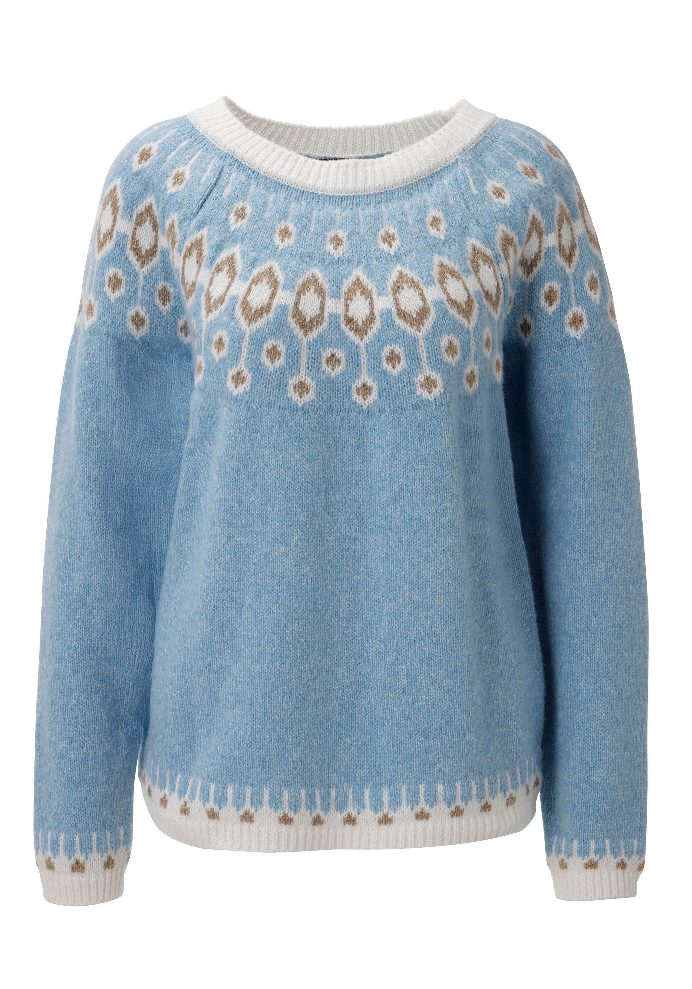 Aniston CASUAL Pull en tricot avec motif norvégien harmonieux en couleurs - NOUVELLE COLLECTION