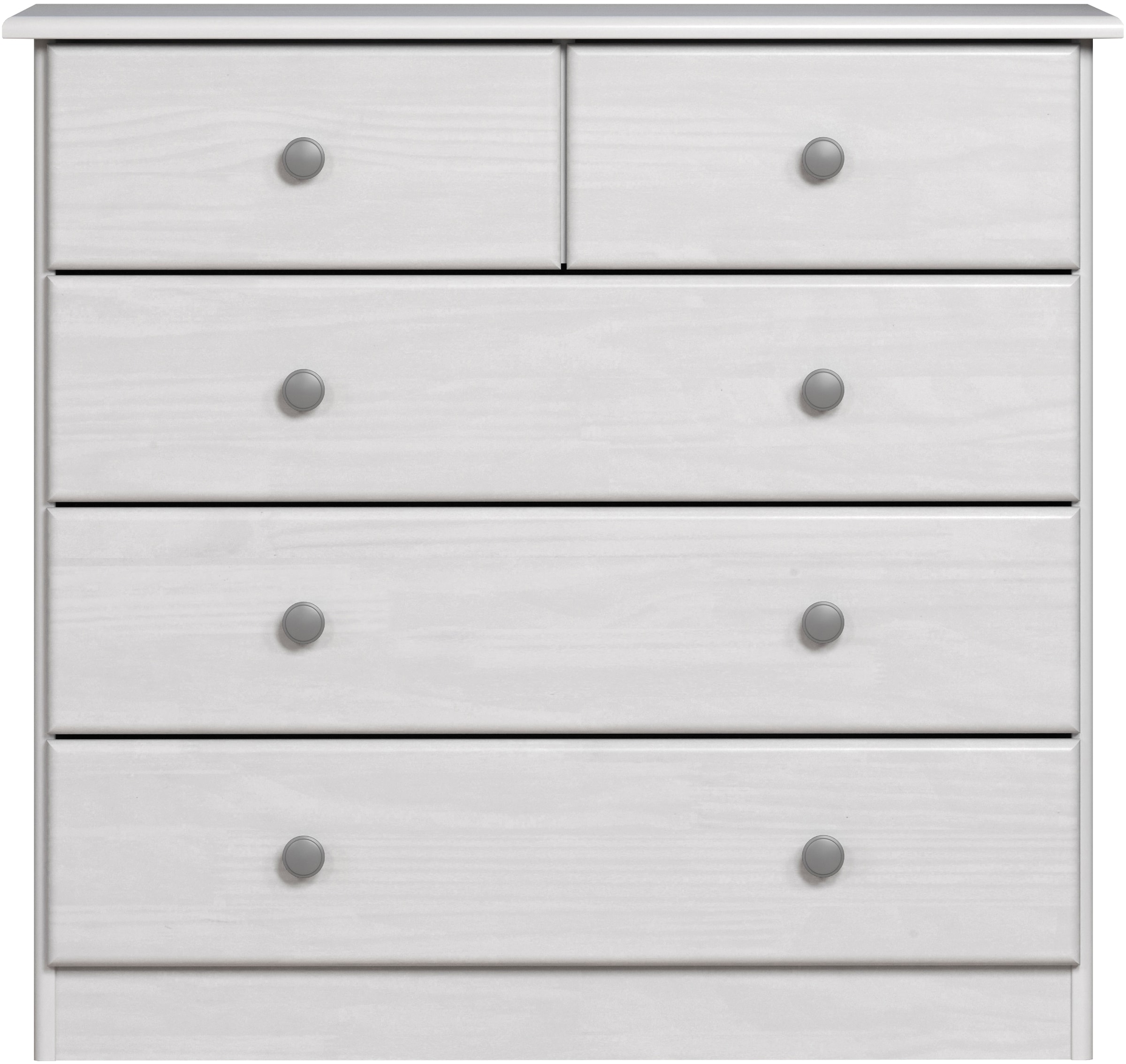 Home affaire Commode à tiroirs »Delsbo Kommode Wäscheschrank Beistellschrank Schrank Bestseller« Landhaus Design aus Kiefernholz, 1 cuis tlg. Massivholz Sideboard mit 5 Schubladen - Metall-Knopfgriffe