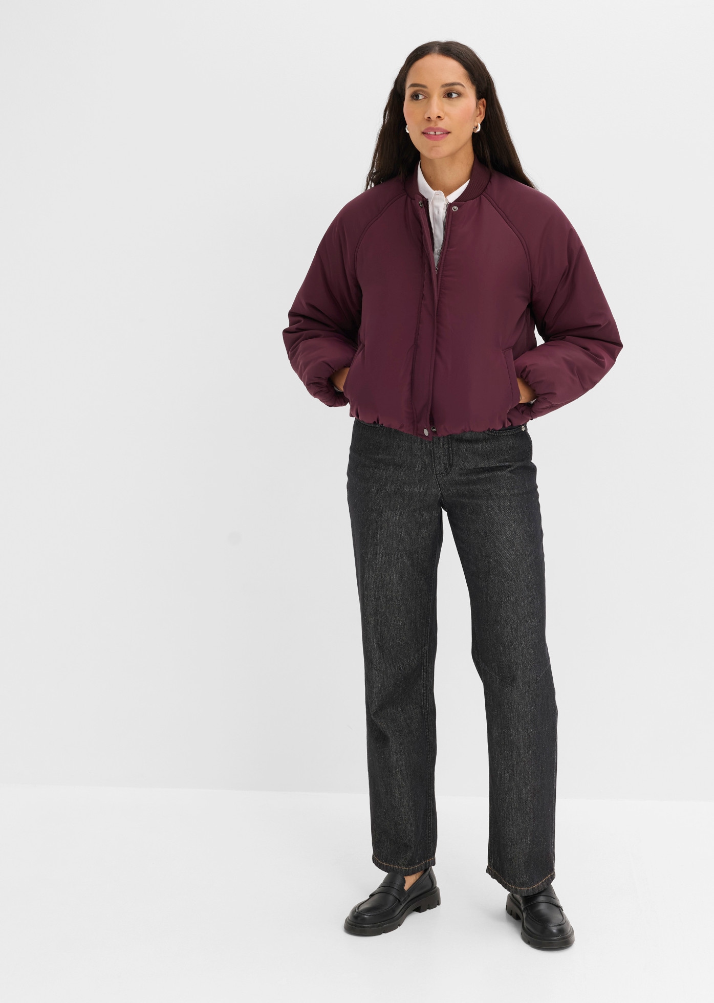 bonprix Veste de pilote style sportif, coupe ample, manches longues, coupe loose