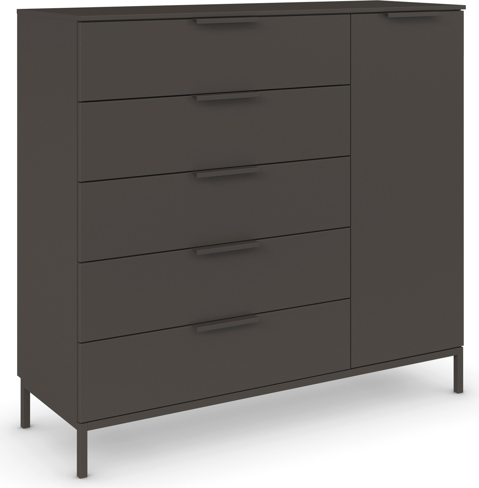 Image of rauch Kombikommode "Kommode Türkommode Sideboard Kombikommode FLIPP" Breite 120 cm mit 2 Einlegeböden, 1-türig mit 5 Schubladen und Soft-Close-Funktion