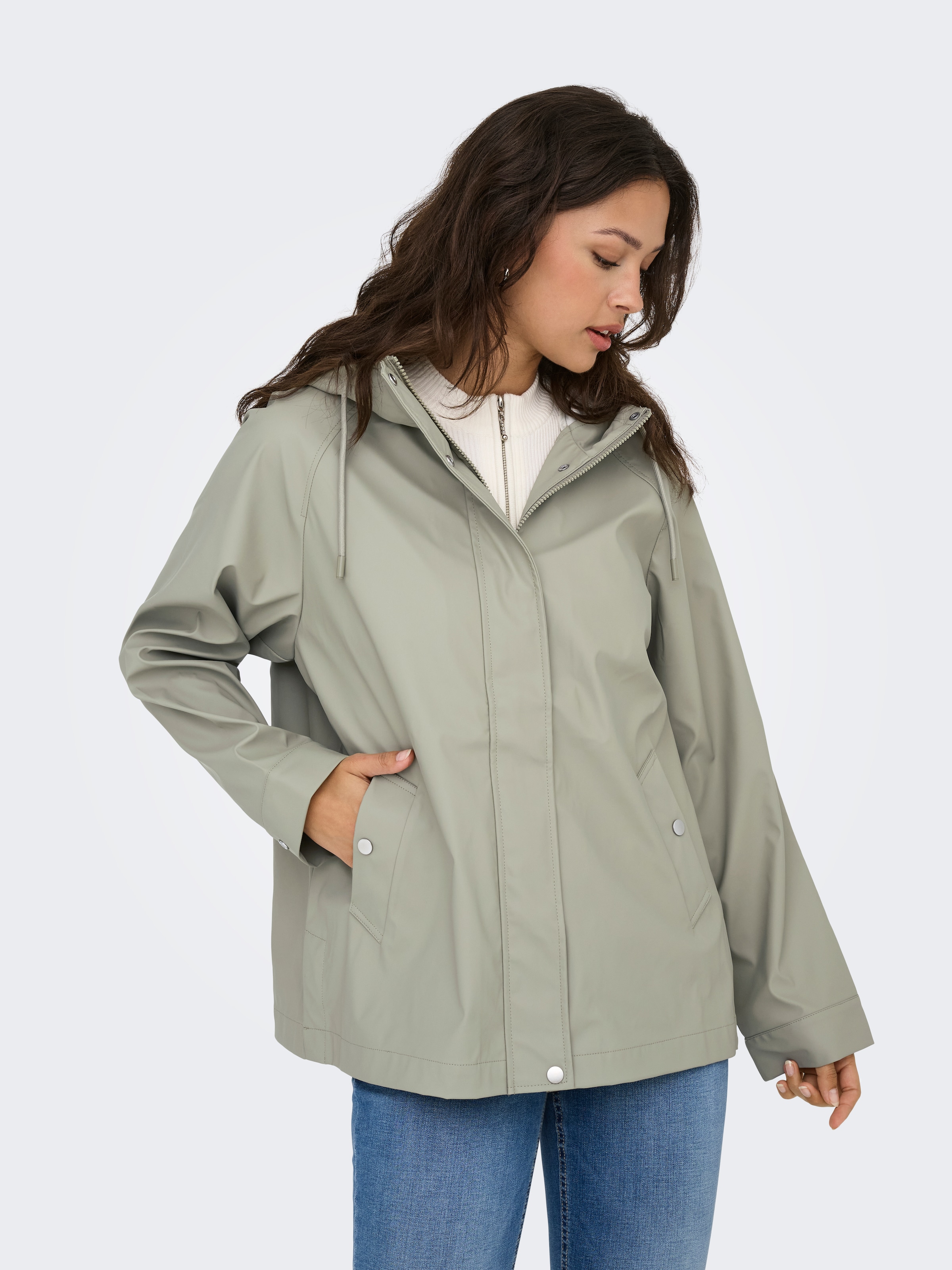 Image of ONLY Allwetterjacke "ONLELISA SHORT RAINCOAT OTW" mit Kapuze