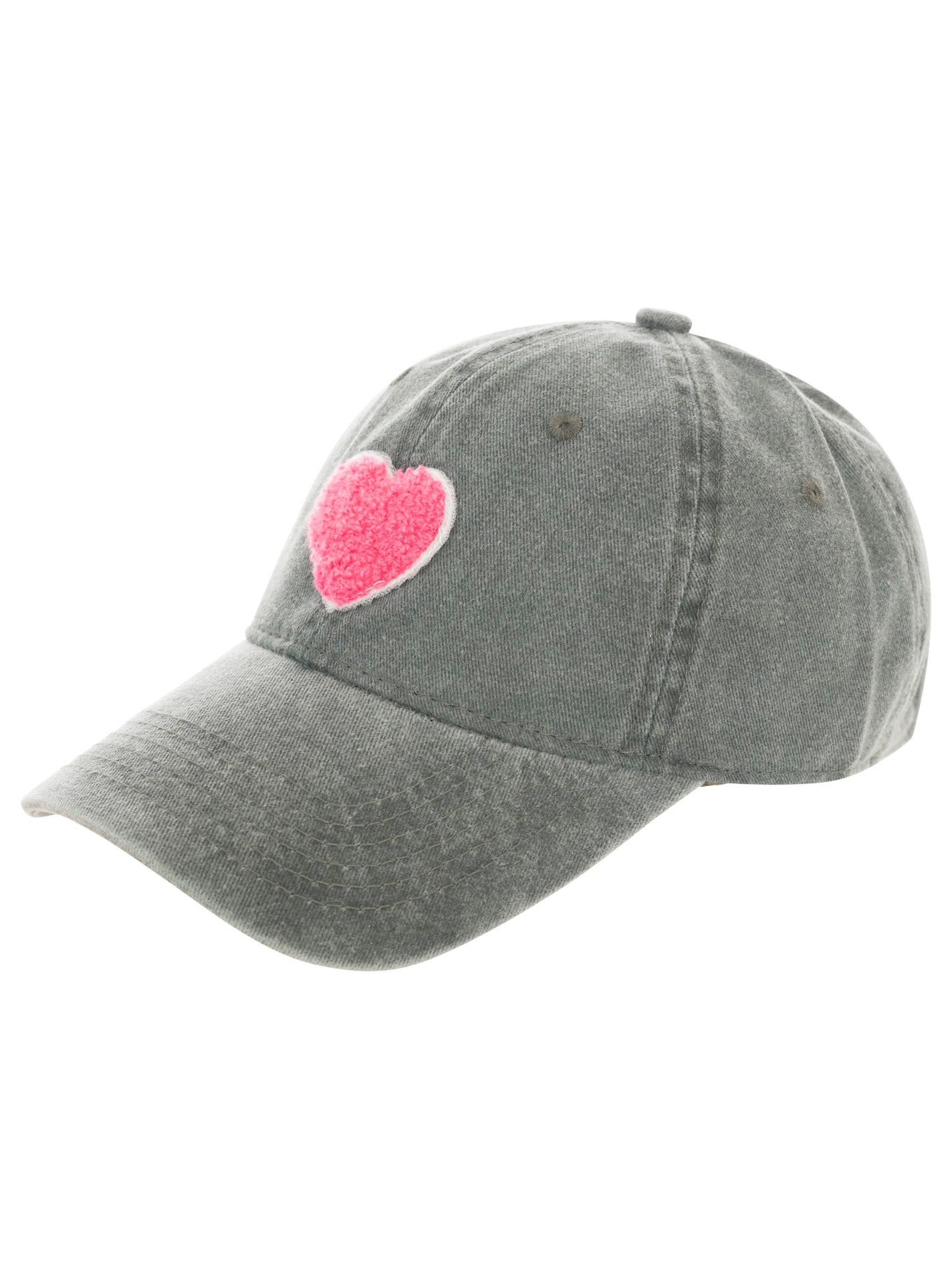 Image of Zwillingsherz Baseball Cap ""Herz"" Pinkes Teddy-Herzpatch, vintage Look