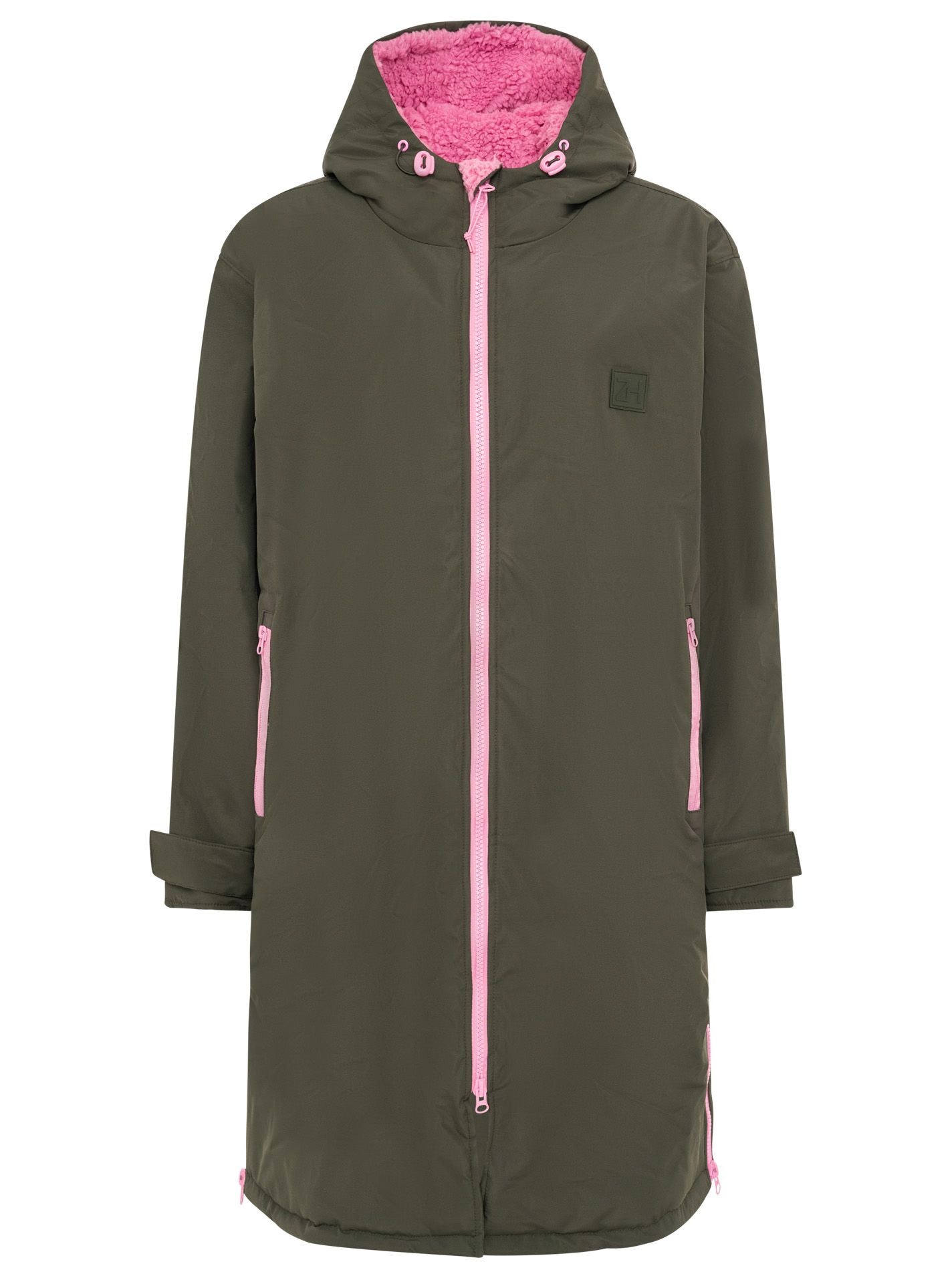 Zwillingsherz Manteau court »"Oversize Windjacke ZH"« seitliche Taschen, Kapuze, Reissverschluss, Teddy Futter