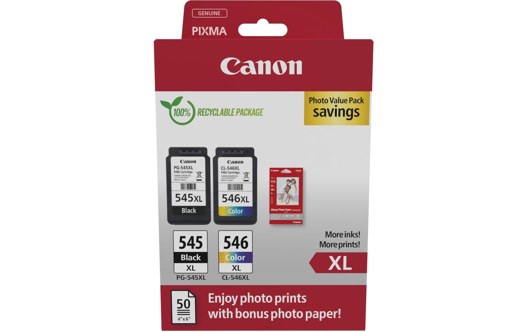 Image of Canon Tintenpatrone "PG-545XL/CL-546XL + Fotopapier Black/Color"