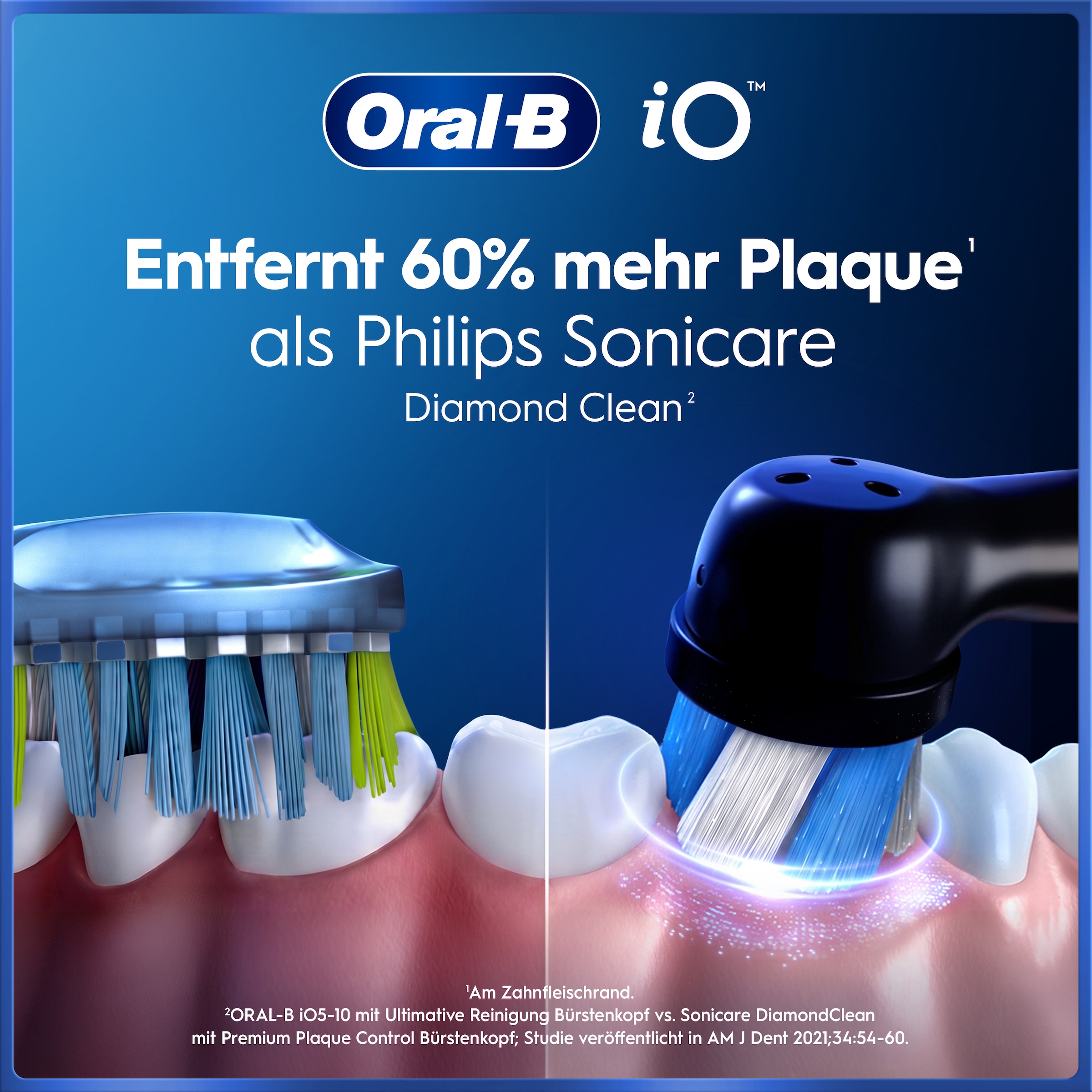 Oral-B Brosse à dents électrique »iO 5 Duopack« 2 cuis Aufsteckbürsten avec technologie magnétique, affichage LED, 5 modes de nettoyage, étui de voyage