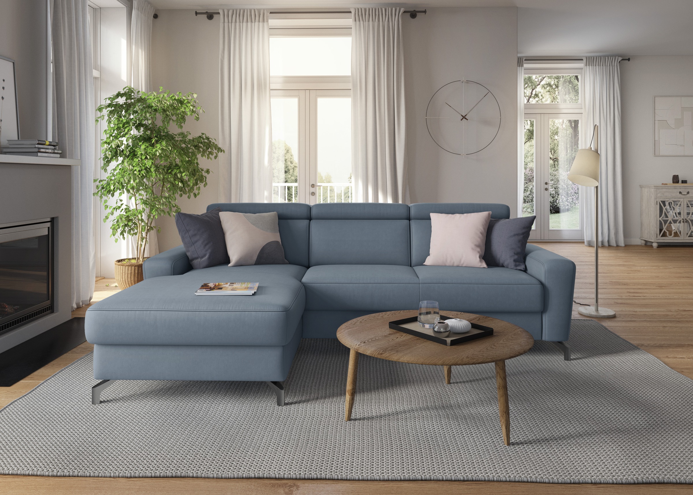 sit&more Ecksofa »Scarlett L-Form«, inklusive Kopfteilverstellung, wahlweise mit Bettfunktion, Bettkasten