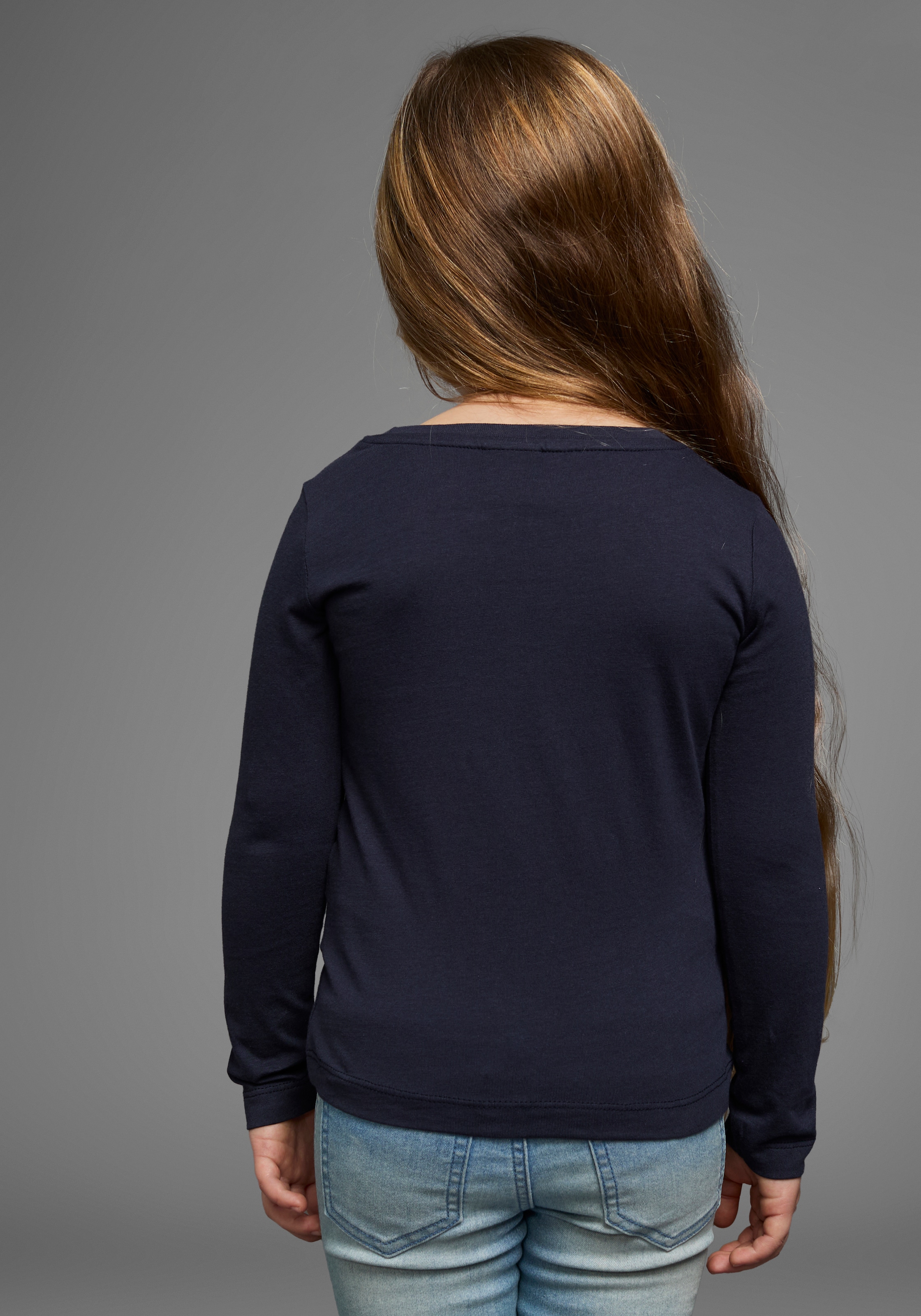 KIDSWORLD Langarmshirt »mit süssem Einhorn Druck«, langärmlig, hüftlange Passform, stylischer Druck