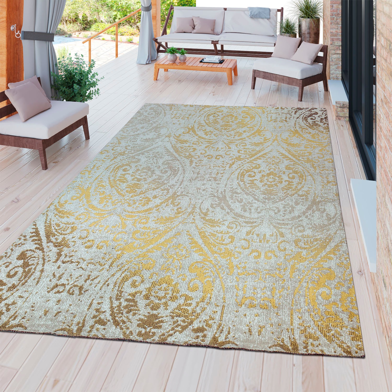 Image of DELAVITA Teppich »Artigova 10«, rechteckig, 11 mm Höhe, Kurzflor, Ornamente, Vintage Design, Wohnzimmer, In- und Outdoor Teppich, ideal auf Terrasse oder Balkon bei Ackermann Versand Schweiz