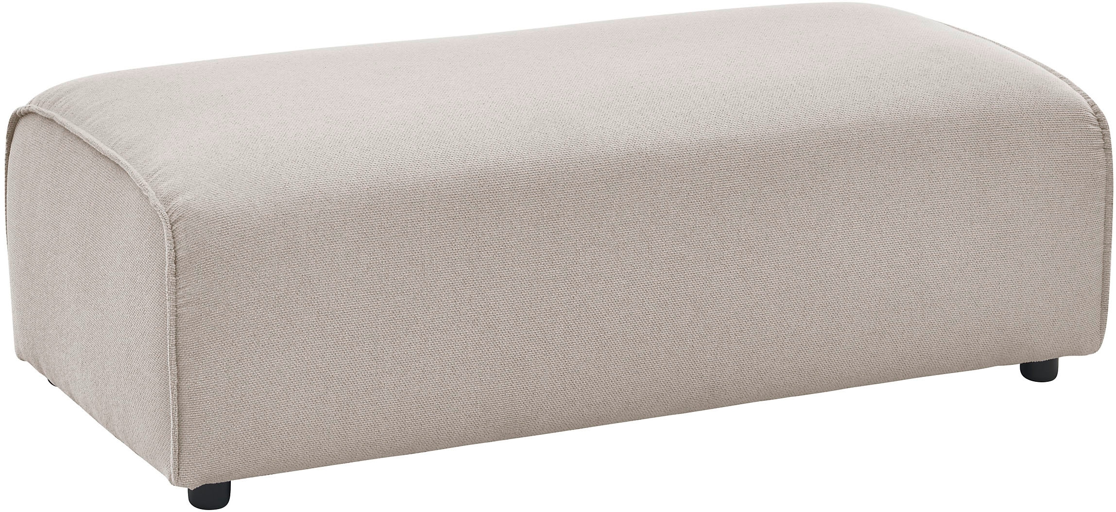 LeGer Home by Lena Gercke Hocker »PIARA, Polsterhocker mit Kedernaht, Cord, Leinenoptik o. Strukturstoff« zur Serie PIARA, rechteckig, schwarze Füsse, bequemer Sitzkomfort