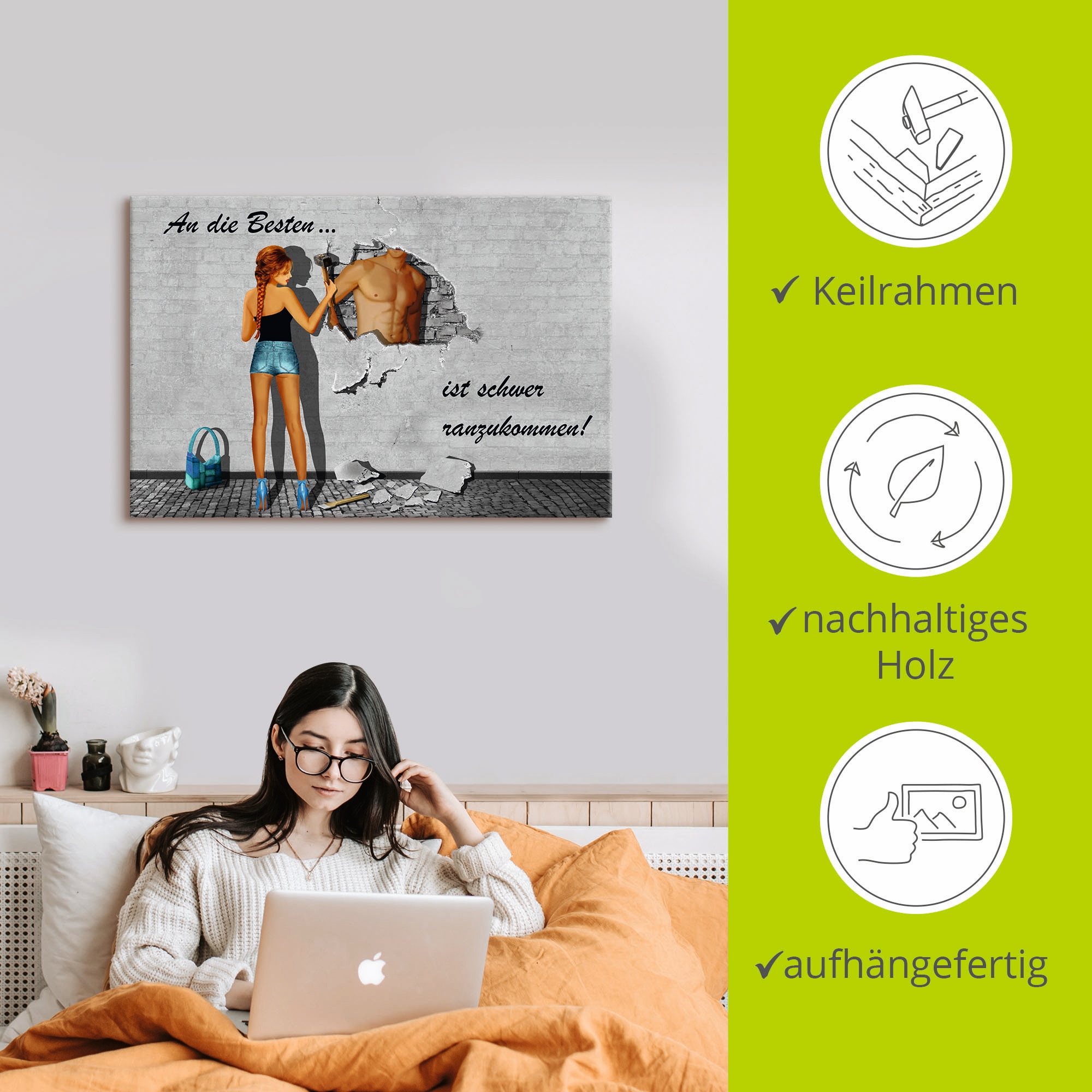 Artland Leinwandbild »Die Besten« Frau 1 Stk. tlg. auf Holzrahmen gespannt