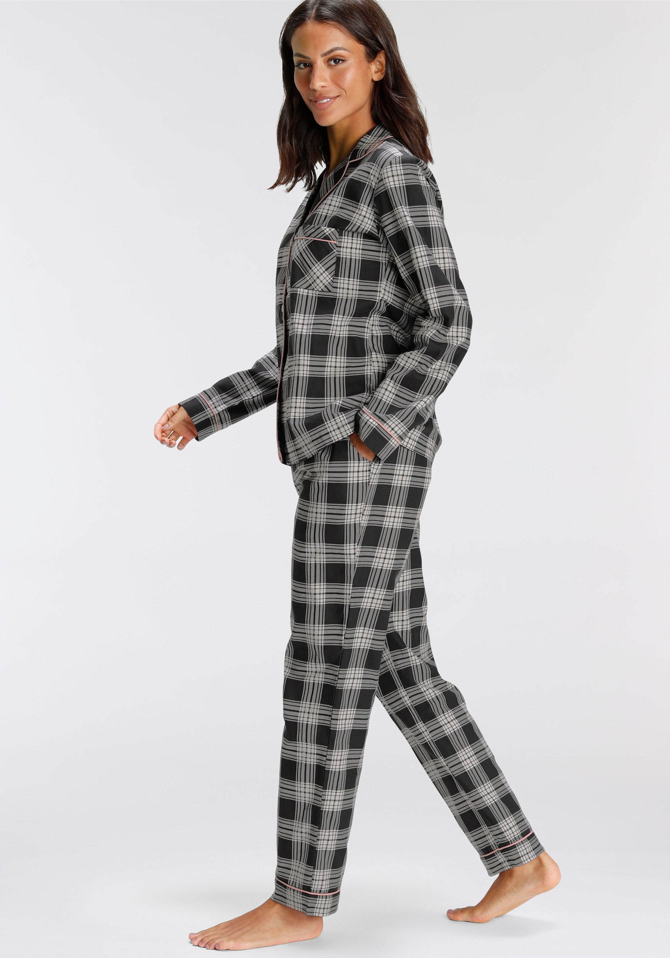 H.I.S Pyjama, (Set, 2 tlg.), aus Flanell mit Allover-Karomuster  versandkostenfrei auf