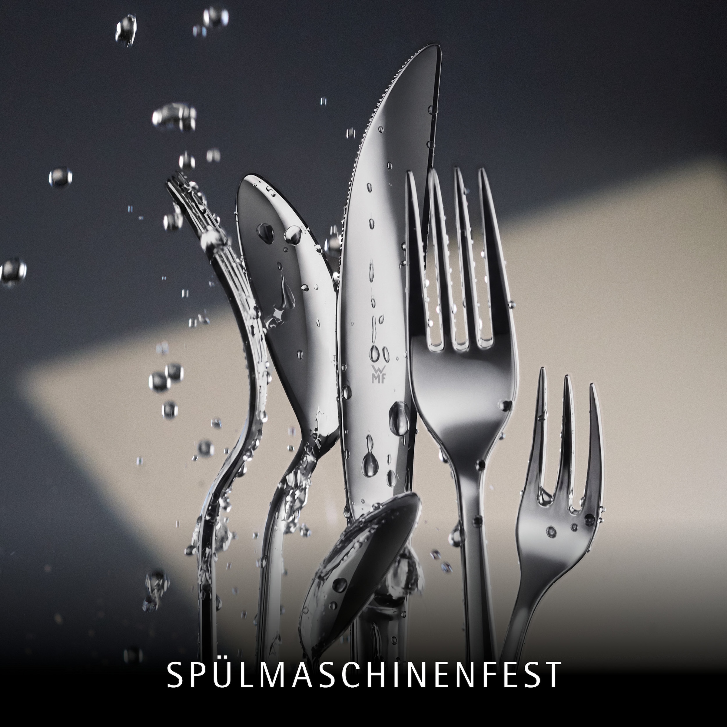 WMF Besteck-Set »Inspiration, elegante Optik, ergonomische Haptik, Wellenschliff-Messer« spülmaschinengeeignet, säuregeeignet, hochwertiger Besteckkasten