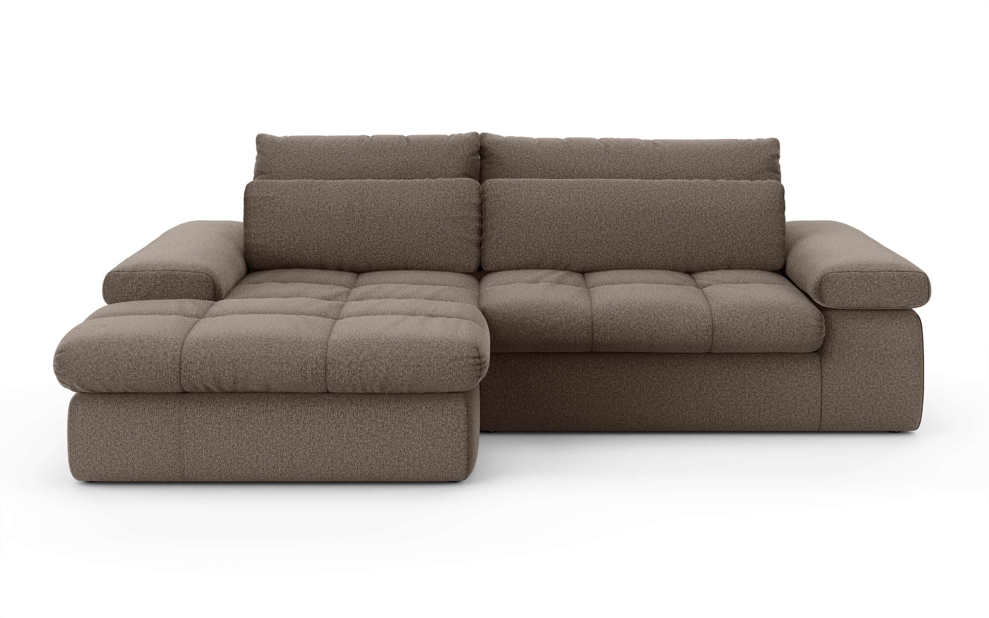 Home affaire Ecksofa »ALVERIE mit Recamiere, moderne Steppung, Masse: B/T/H 274/203/106 cm«, L-Form mit Wellenunterfederung, mit 4 Rückenkissen, pflegeleicht Stoff