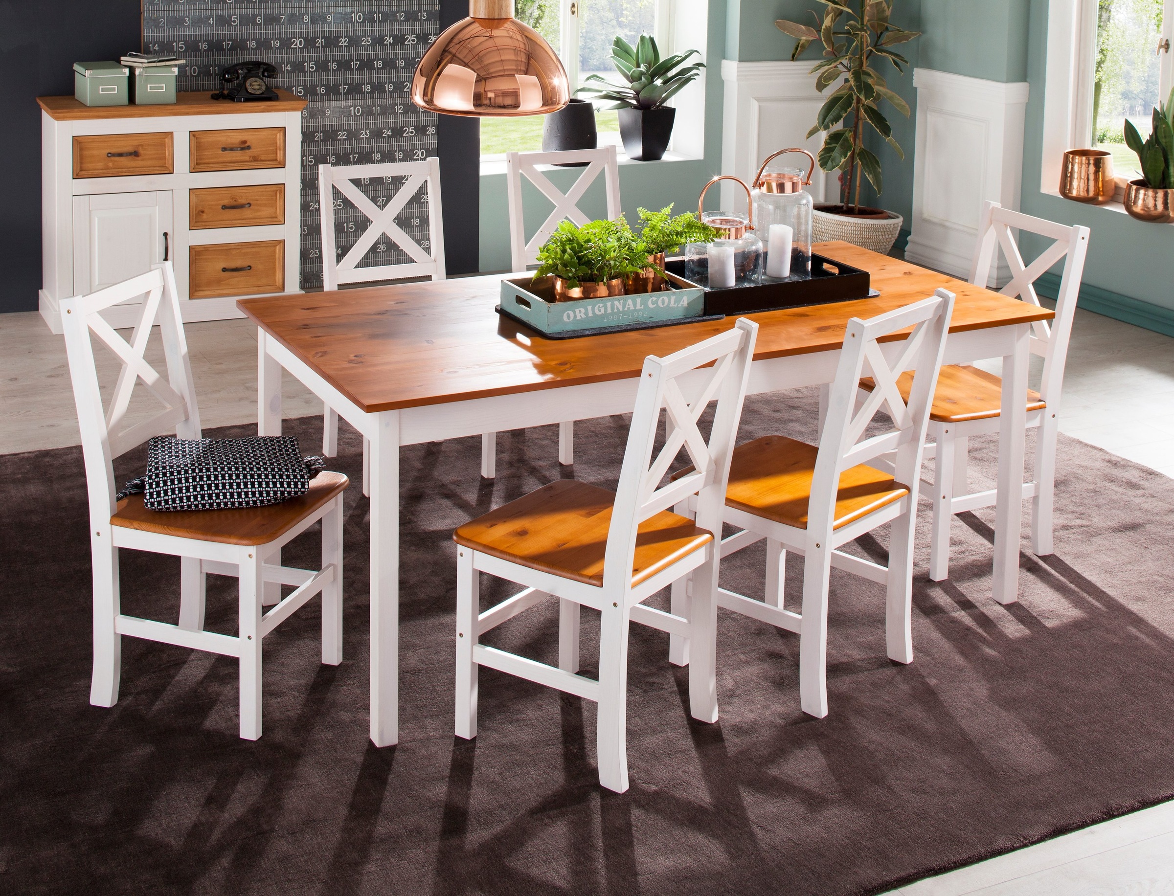 Image of Home affaire Essgruppe »Marta«, (Set, 7 tlg.), mit grossem Tisch bei Ackermann Versand Schweiz