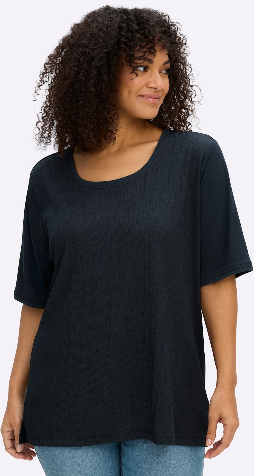 Sheego Shirt à col rond »Shirt« 1