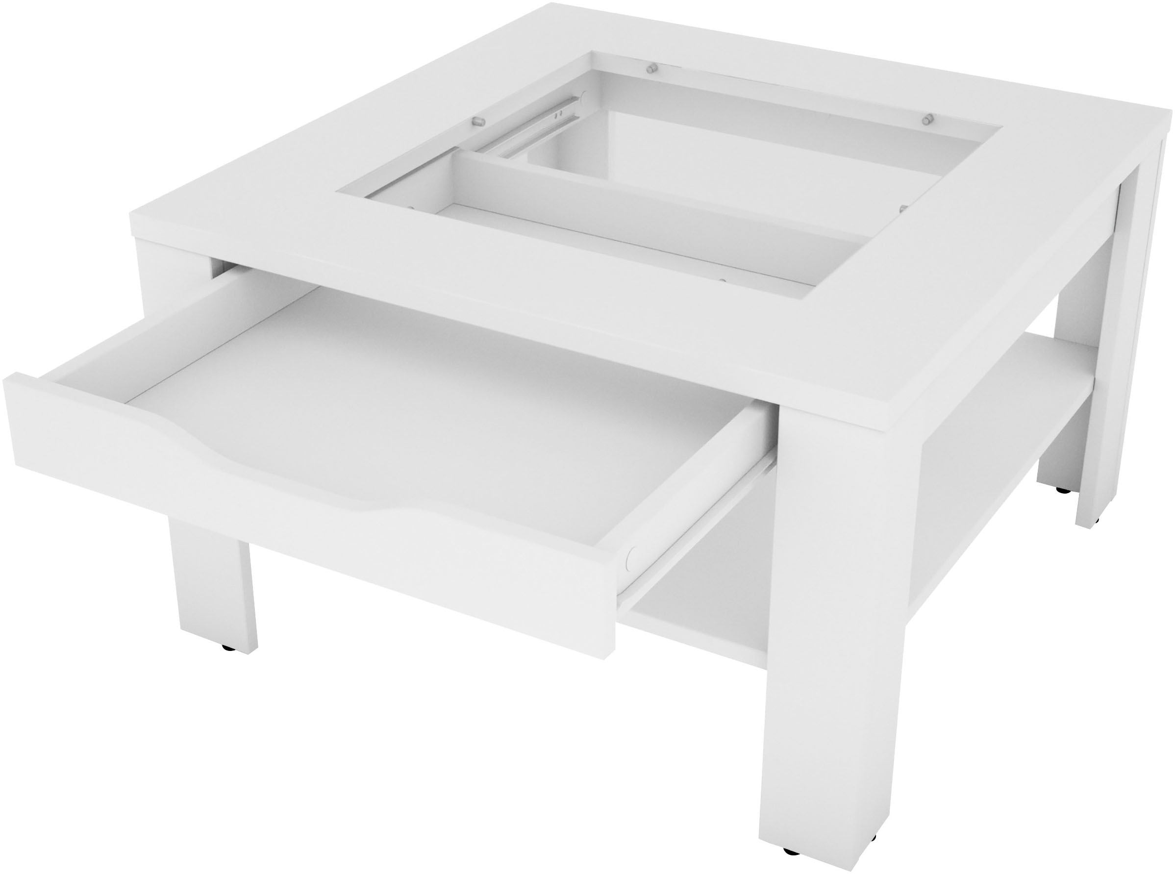 byLIVING Couchtisch »RALPH« Artisan Eiche, Old Wood oder weiss, 1 Schubkasten, Glaseinlageplatte
