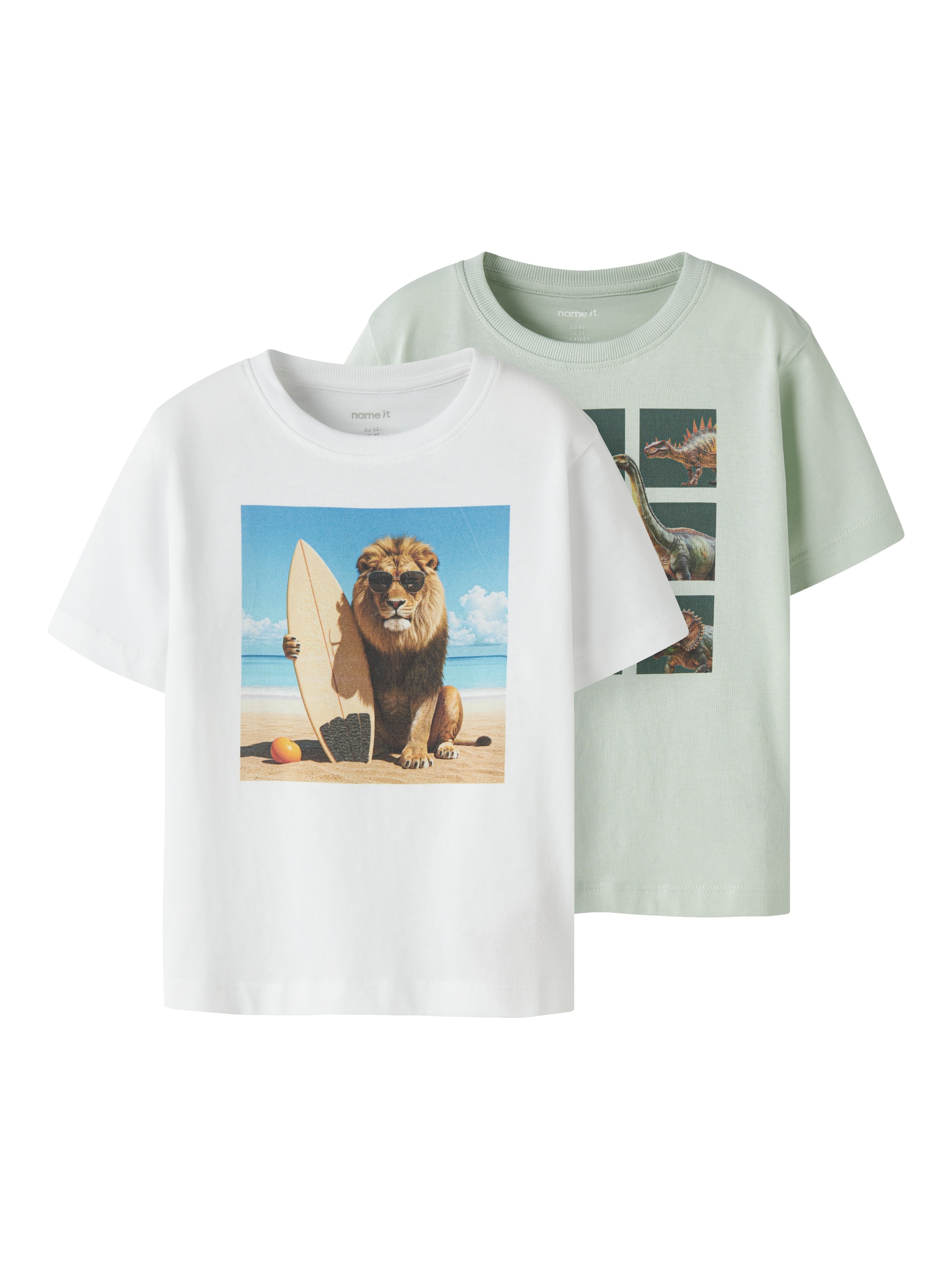 Image of Name It T-Shirt "NMMVOTO 2P SS NREG TOP" Packung, 2 Baumwolle, regular fit