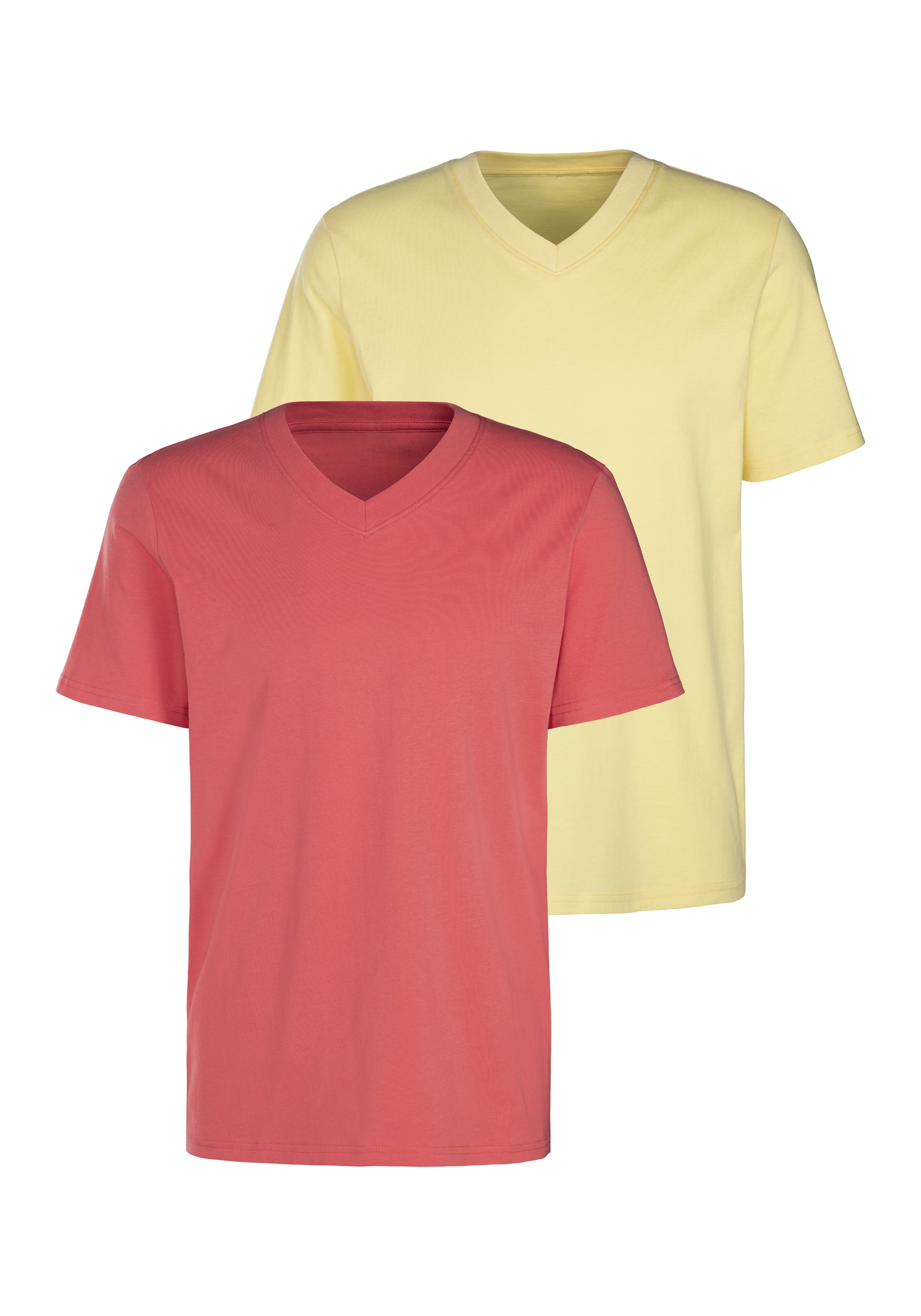 KangaROOS V-Shirt »Regular Fit,«, Freizeitshirt mit Kurzarm, V-Ausschnitt aus reine Baumwolle