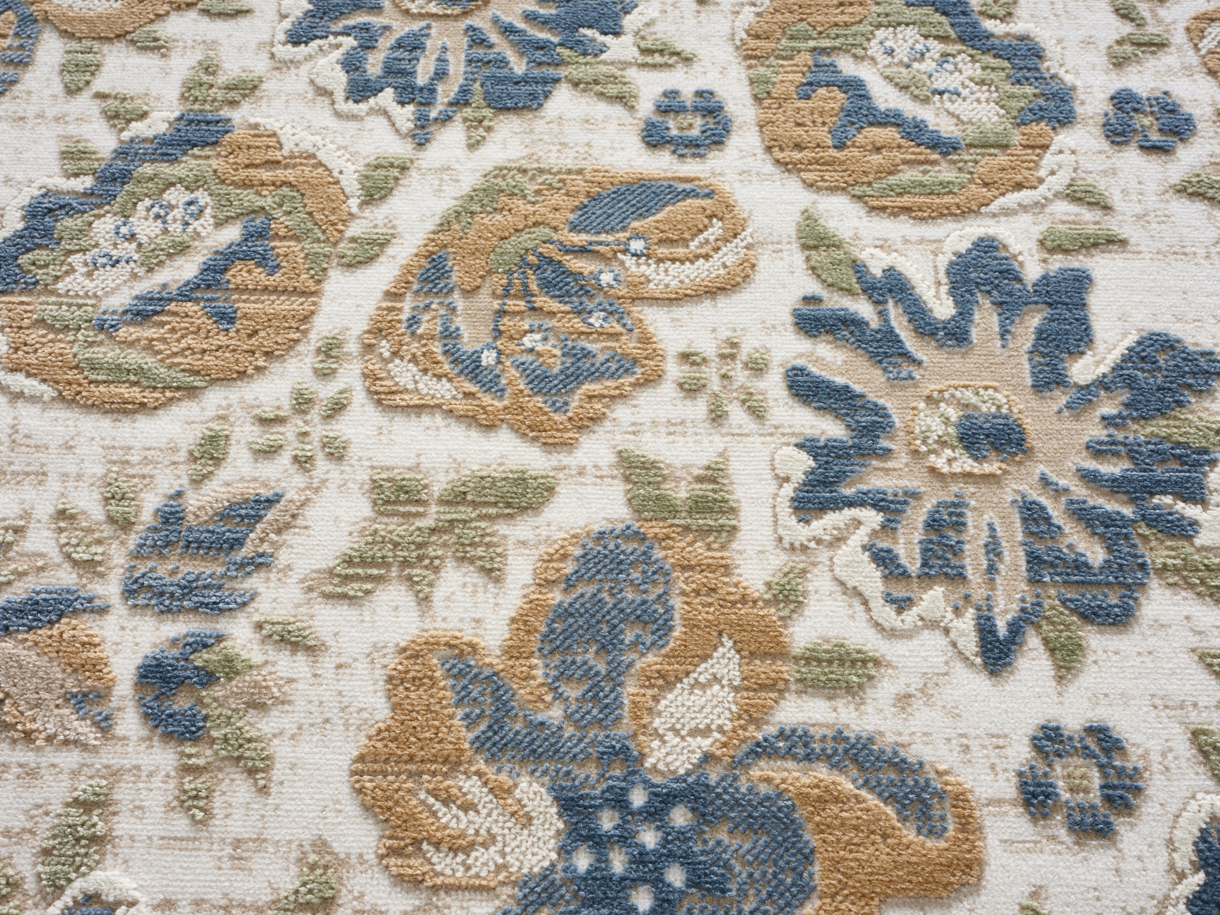 GOODproduct Teppich »Ellodie, Hoch-Tief-Struktur« rechteckig 7 mm Höhe Blumen, Floral, bunt, Wohnzimmer, Schlafzimmer, Esszimmer