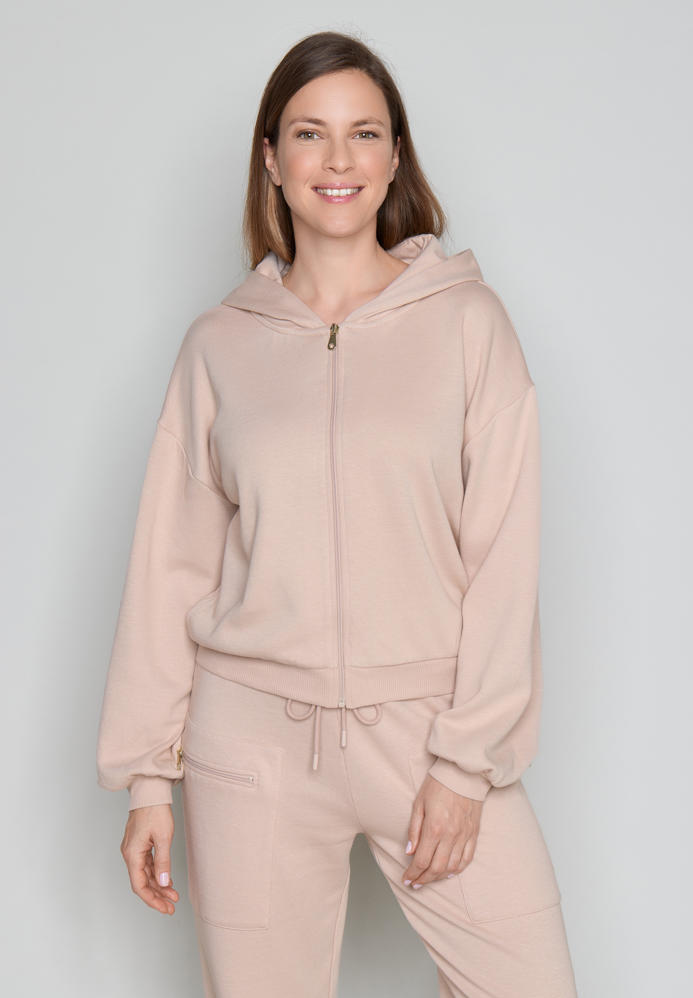 Image of JOOP Sweatjacke mit Kapuze, für Homewear und Loungewear, aus Jersey