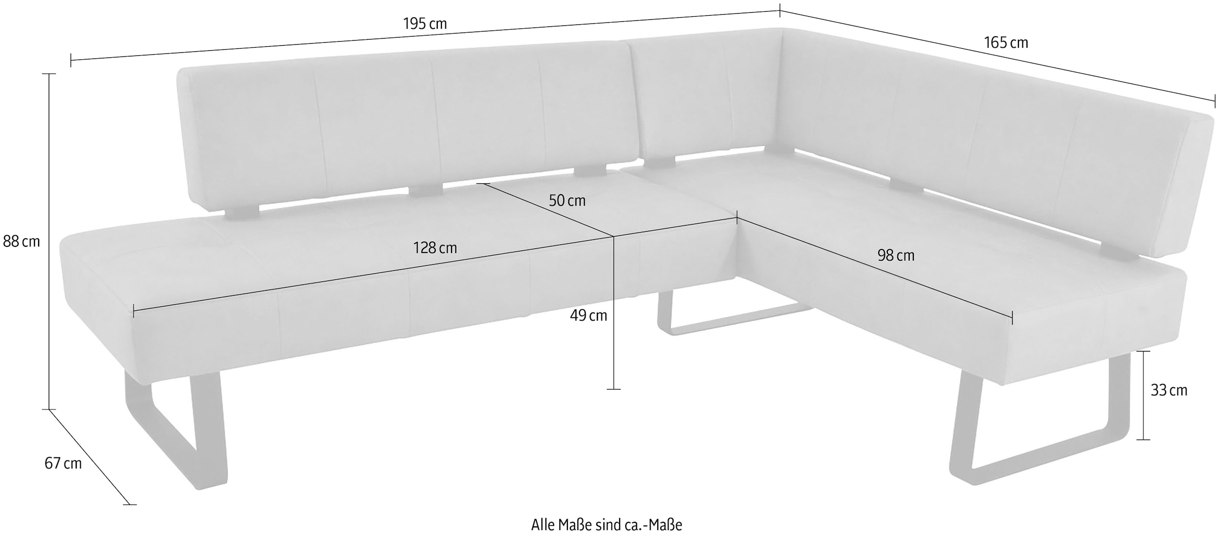 K+W Komfort & Wohnen Eckbank »Spider II« Sitzsteppung, bequem durch Sandwichbauweise, 2 Stellmasse