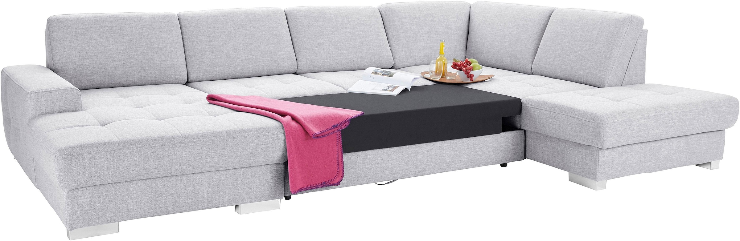 sit&more Wohnlandschaft »Santorini U-Form«, mit Federkern und Sitztiefenverstellung, wahlweise mit Bettfunktion