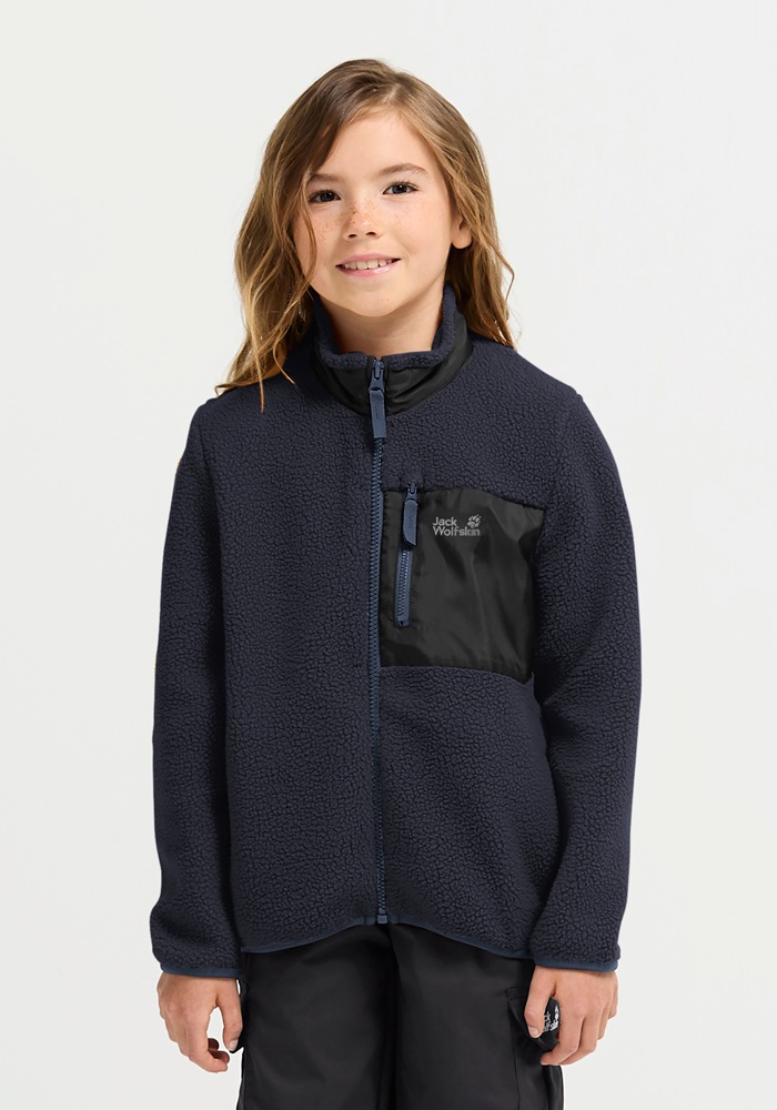 Jack Wolfskin Fleecejacke »LITE CURL FZ K« atmungsaktiv, Übergangsjacke, aufgesetzte Brusttasche mit Zipper