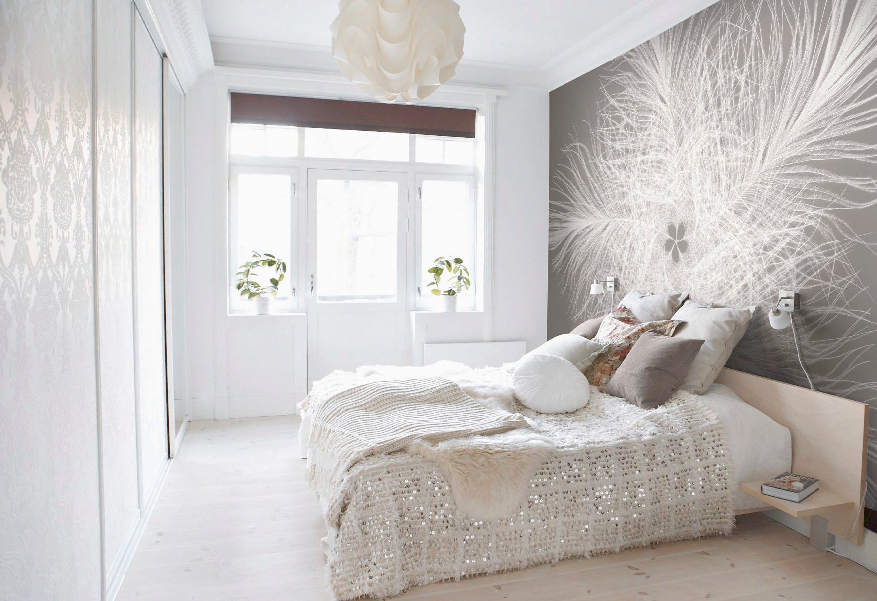 Komar Vliestapete "Vlies - Federstern - Größe 368 x 248 cm" bedruckt glatt Wohnzimmer, Schlafzimmer