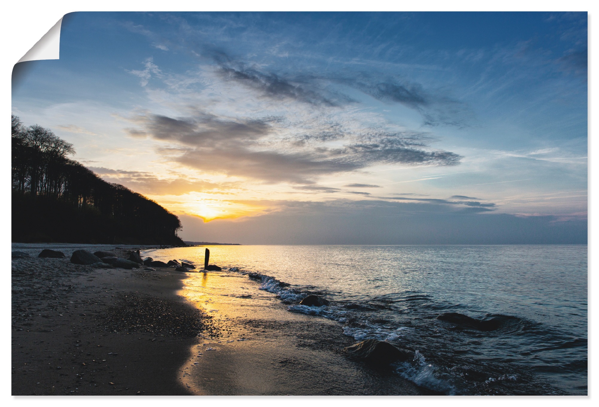 Image of Artland Wandbild »Strandliebe I«, Gewässer, (1 St.), in vielen Grössen & Produktarten - Alubild / Outdoorbild für den Aussenbereich, Leinwandbild, Poster, Wandaufkleber / Wandtattoo auch für Badezimmer geeignet bei Ackermann Versand Schweiz
