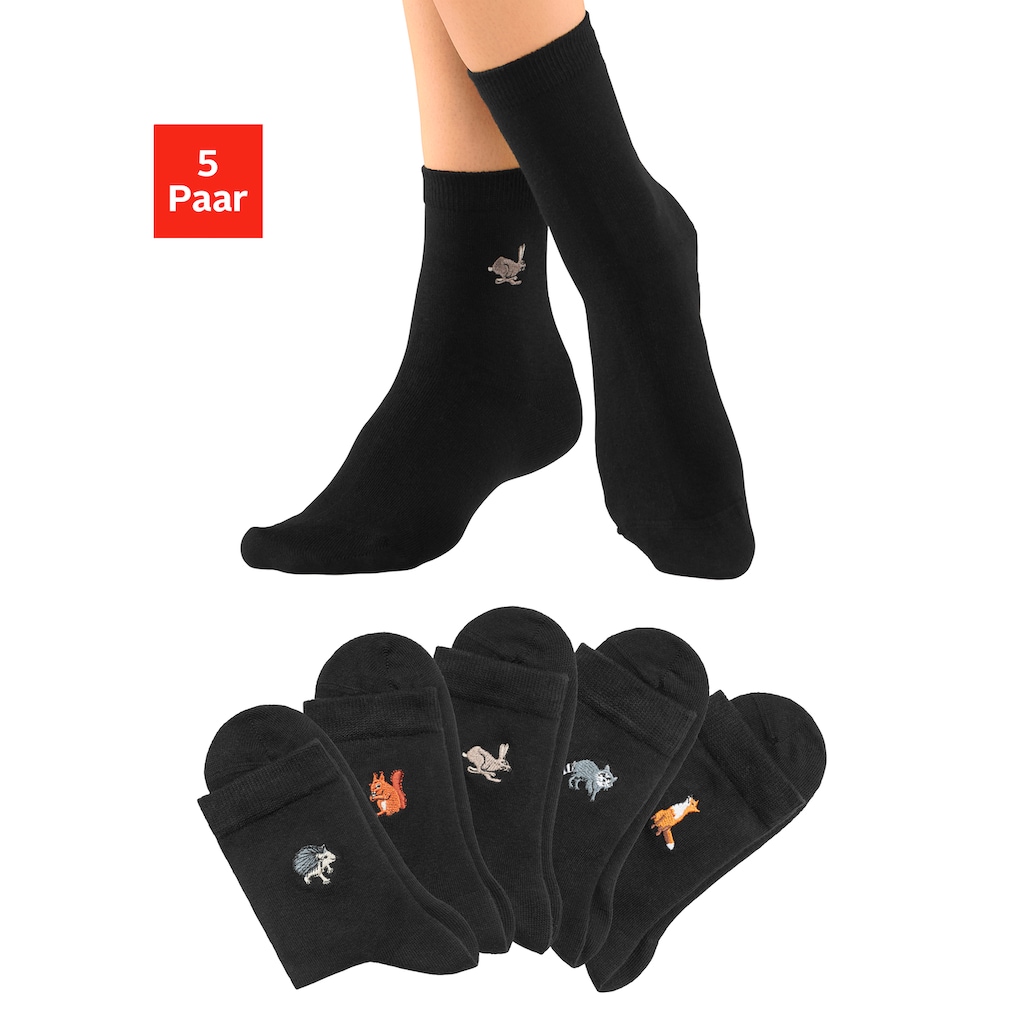 H.I.S Socken, (Set, 5 Paar), mit hochwertiger Stickerei