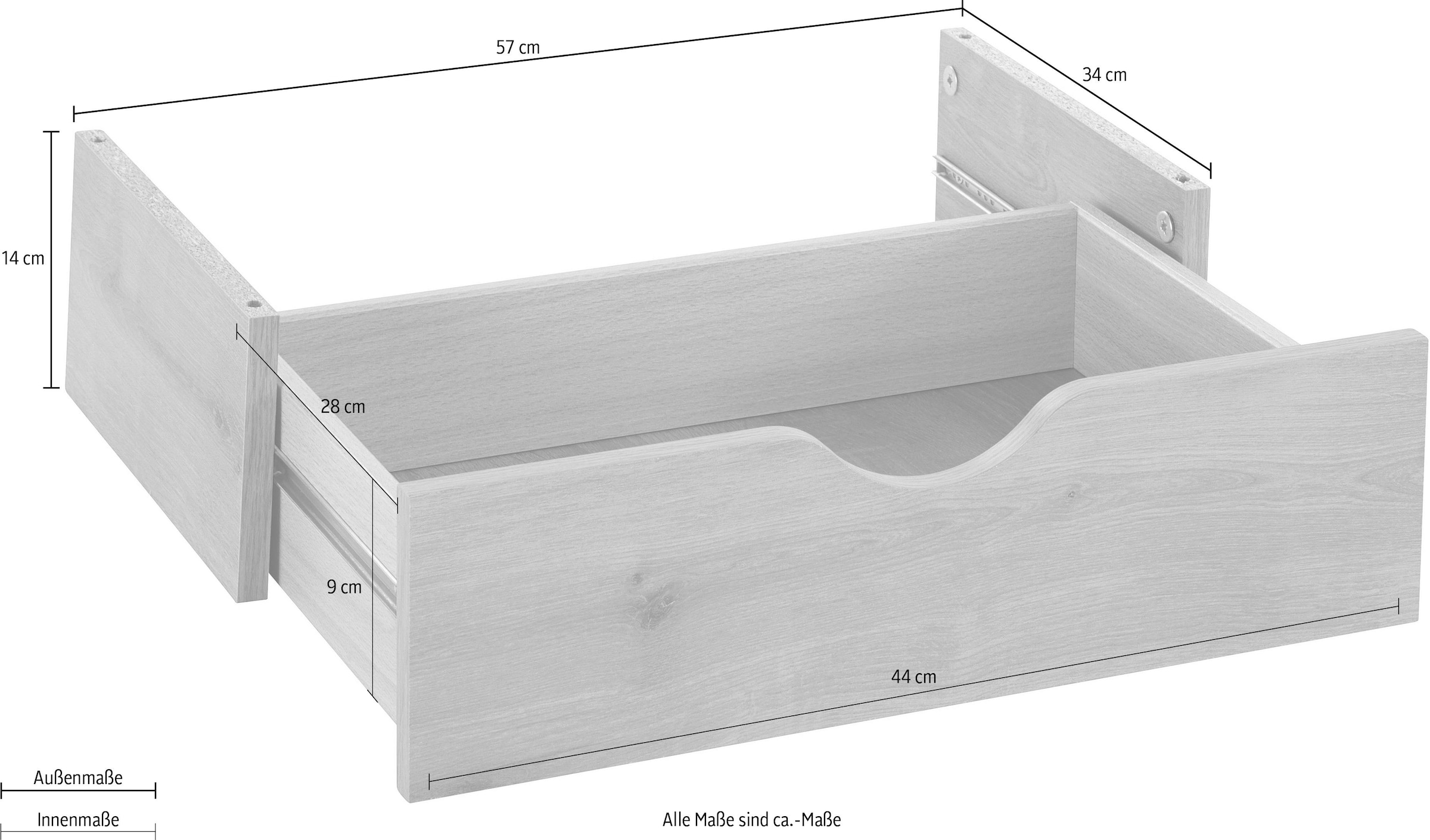 VOGL Möbelfabrik Tiroir Innenschubkasten optional erhältlich