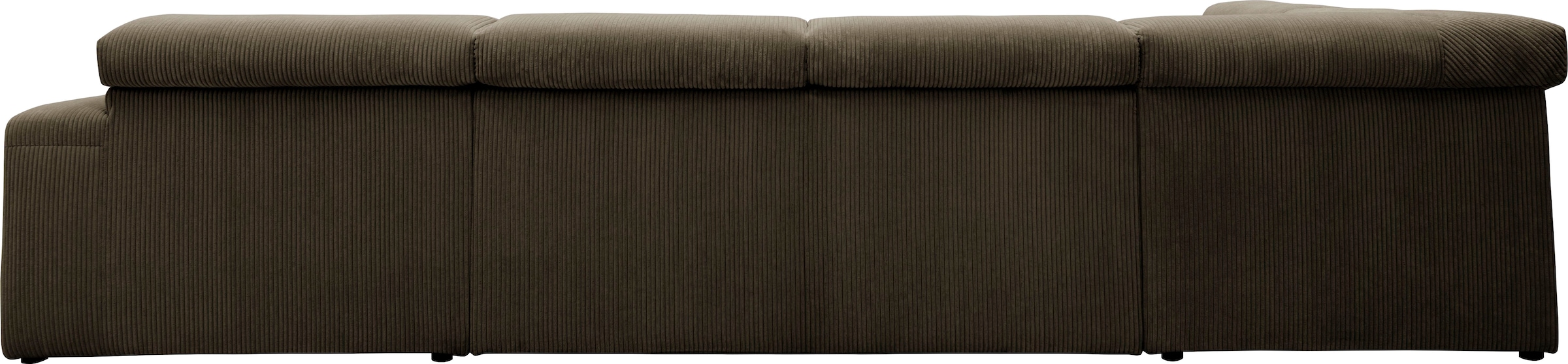 DOMO collection Wohnlandschaft »Brandon viele Bezugsarten, auch in Cord und Leder, incl. Nierenkissen«, mit Kopfteilverstellung, wahlweise Sitztiefenverstellung, U-Form