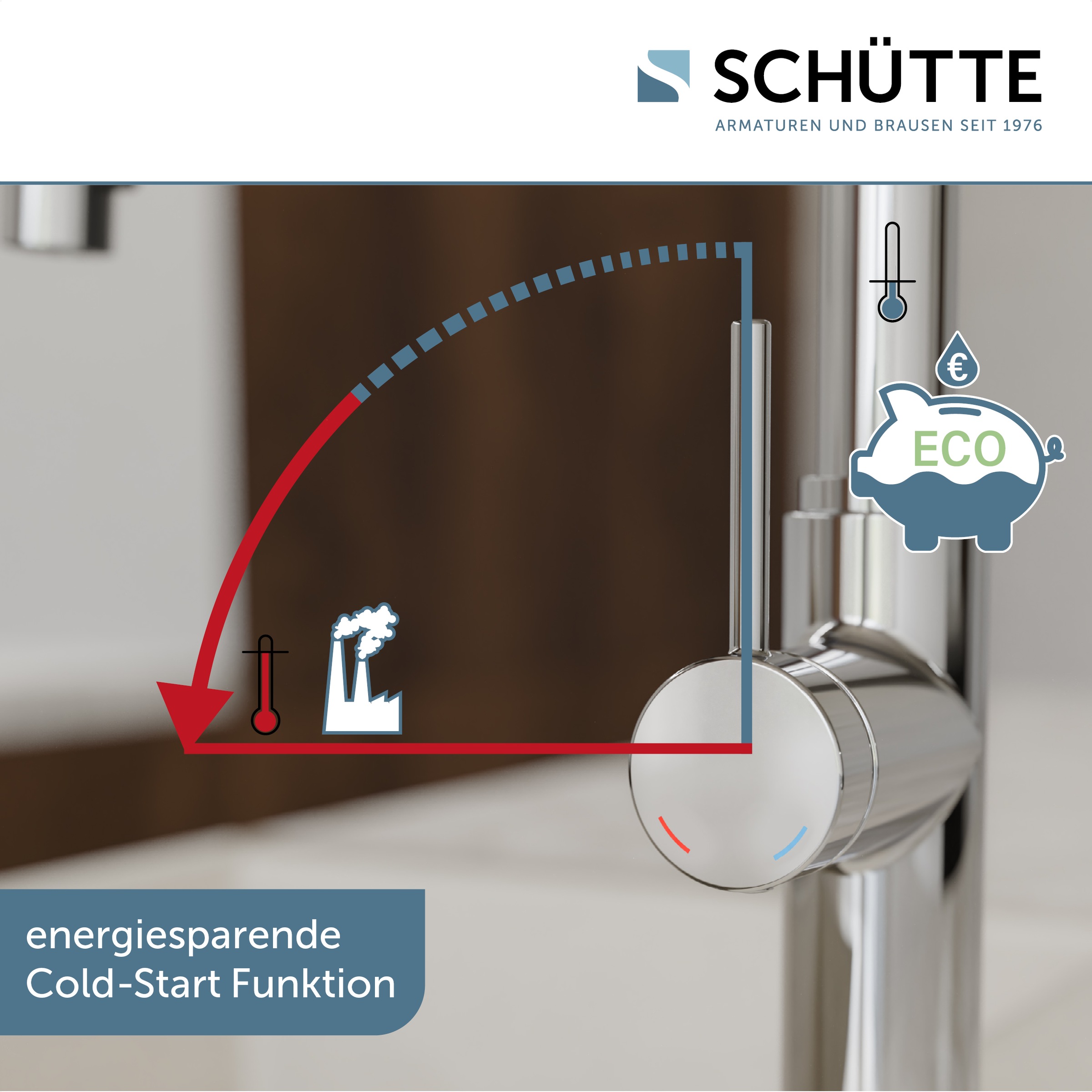 Schütte Robinet d'évier »BLACKPOOL« fonction Cold-Start économe en énergie, pivotant à 360°, tuyau extensible