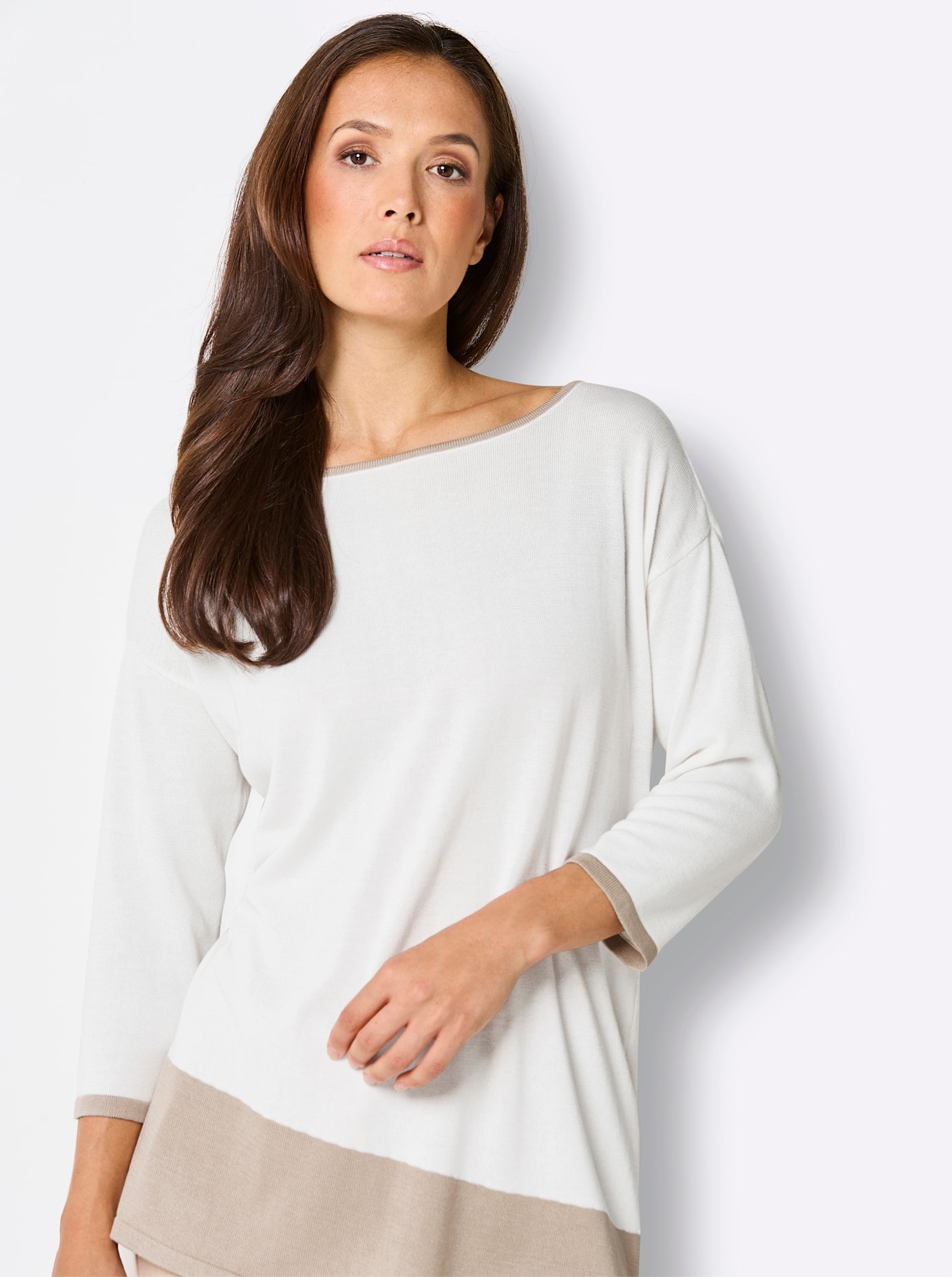 CREATION L PREMIUM Pull à manches 3/4 »Modal-Baumwoll-Longpullover«
