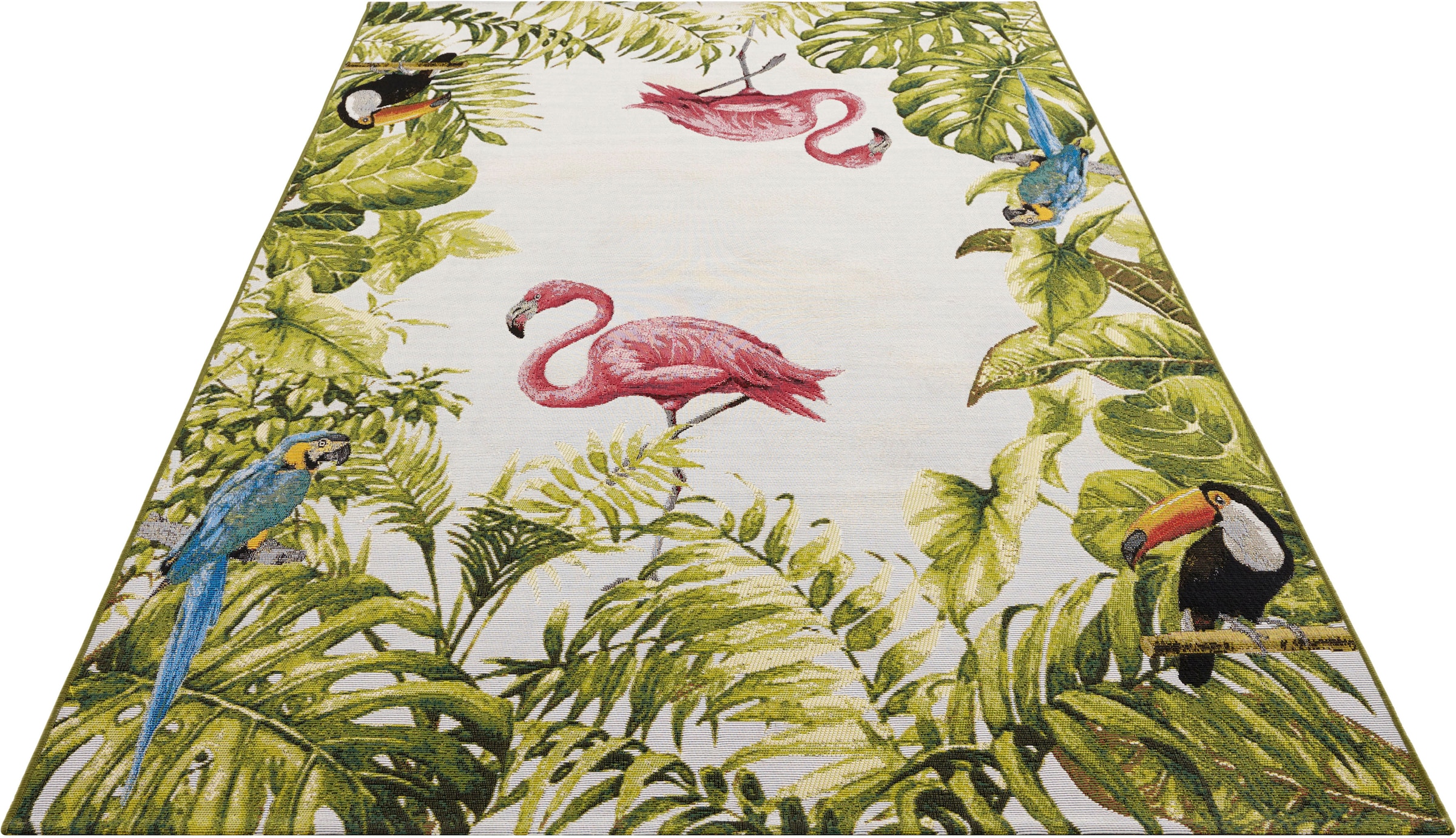 HANSE Home Outdoorteppich »Tropical Birds«, rechteckig, 3 mm Höhe, In-& Outdoor, Teppich, Wetterfest, Balkon, Garten, Wohnzimmer, Floral
