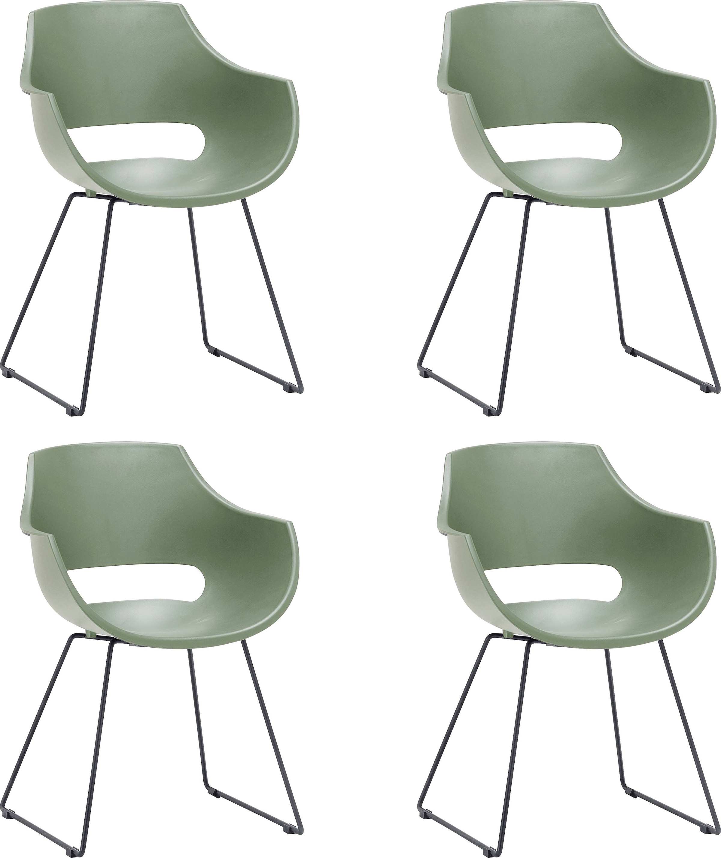 MCA furniture Chaise à coque »Rockville« (Set) 4 cuis4er-Set, Kufe, Kunststoff, Belastbarkeit 120 kg, Sitzhöhe ca. 46 cm