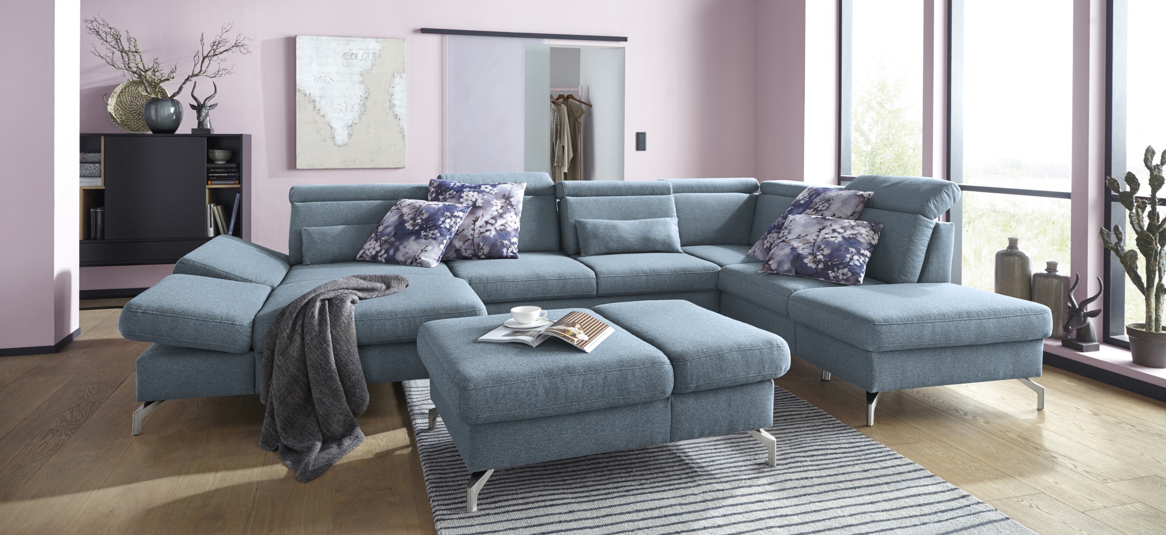 sit&more Hocker »Brisbane«, Fusshöhe 12 cm, mit Federkern und Klappfunktion
