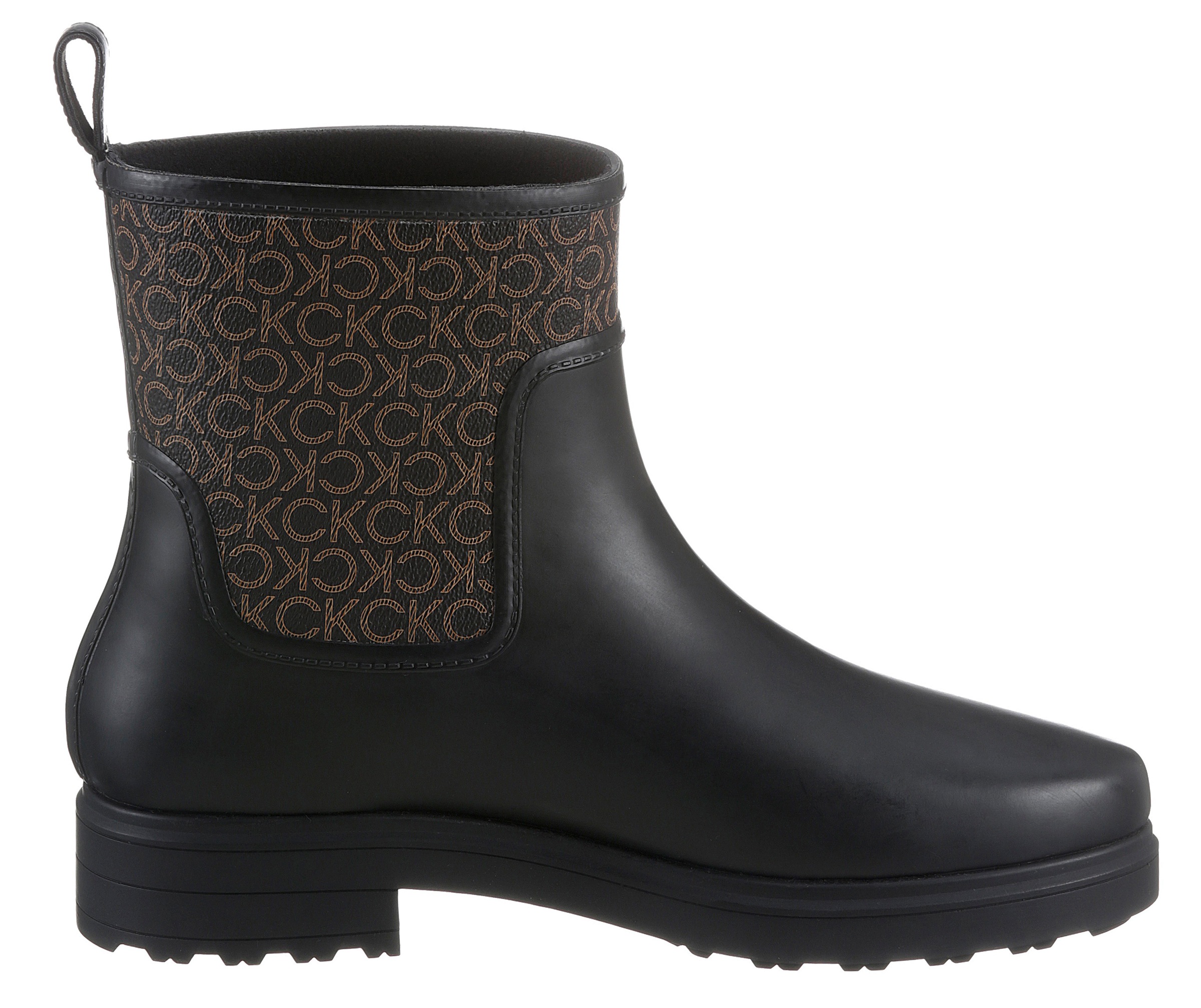 Calvin Klein Gummistiefelette »RAIN BOOT W/FLC - MONO«, mit bedrucktem Schaft