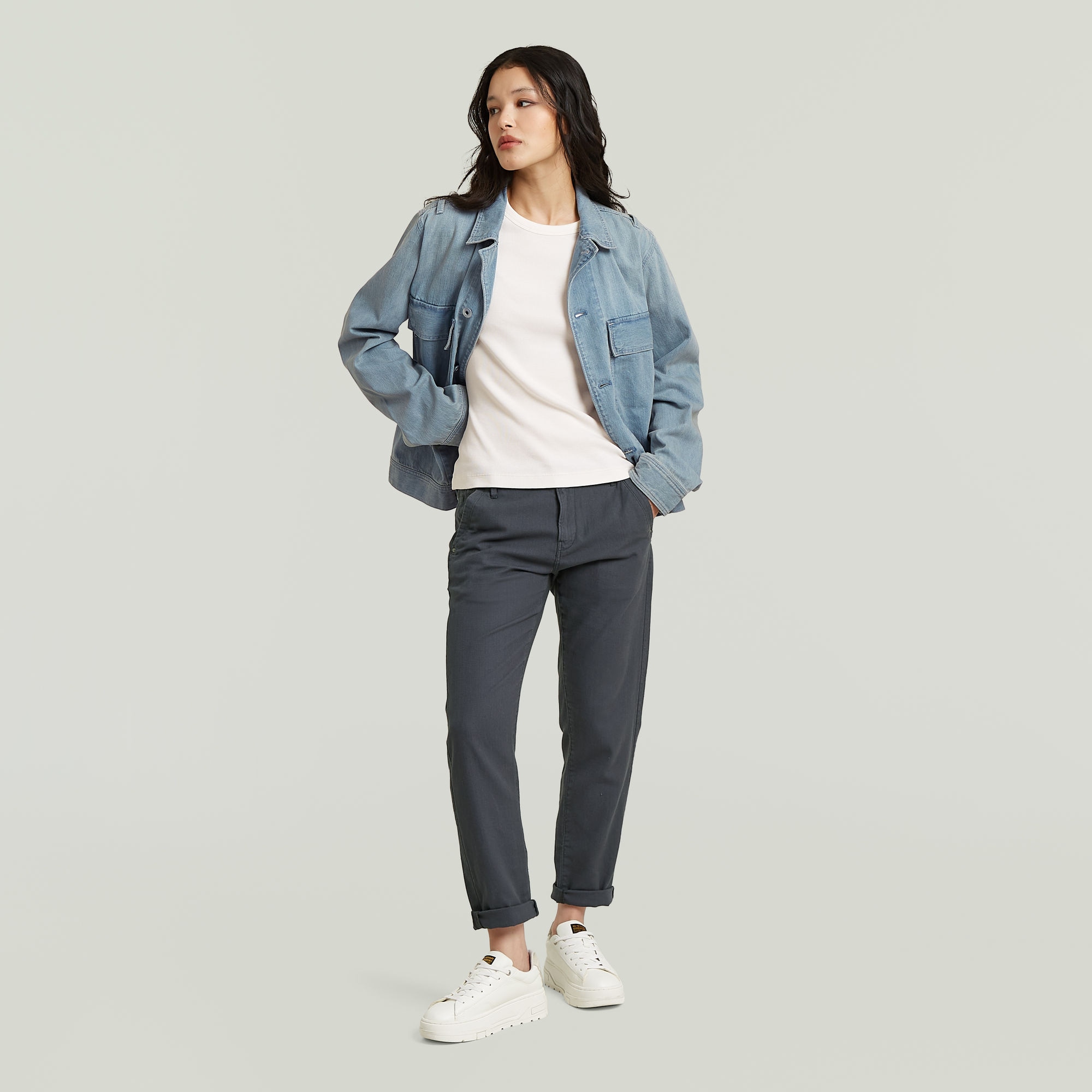 G-STAR 1100000002199 »Kate Chino Boyfriend«  avec une coupe décontractée à la hanches et aux cuisses